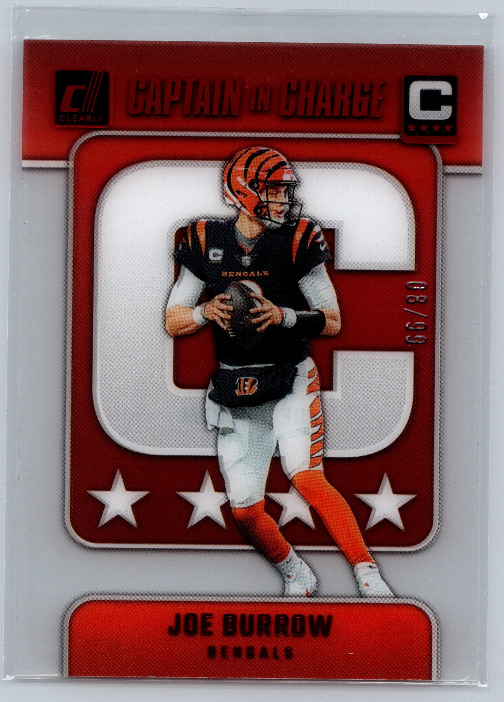2024 Panini Donruss Clearly Joe Burrow Captain in Charge /99 #4