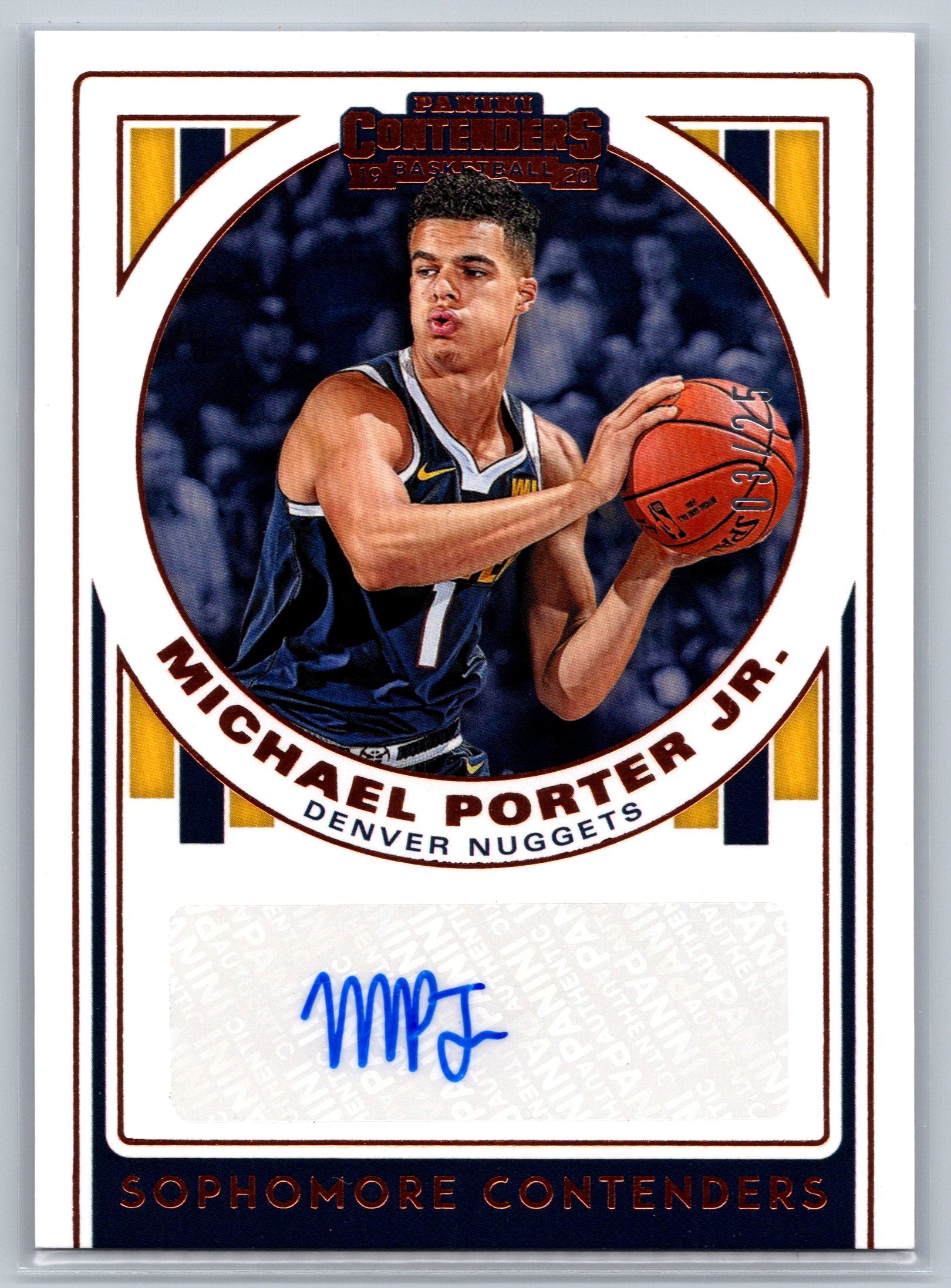 2019 Panini Contenders Michael Porter Jr. Sophomore Contenders Autograph #SC-MPJ