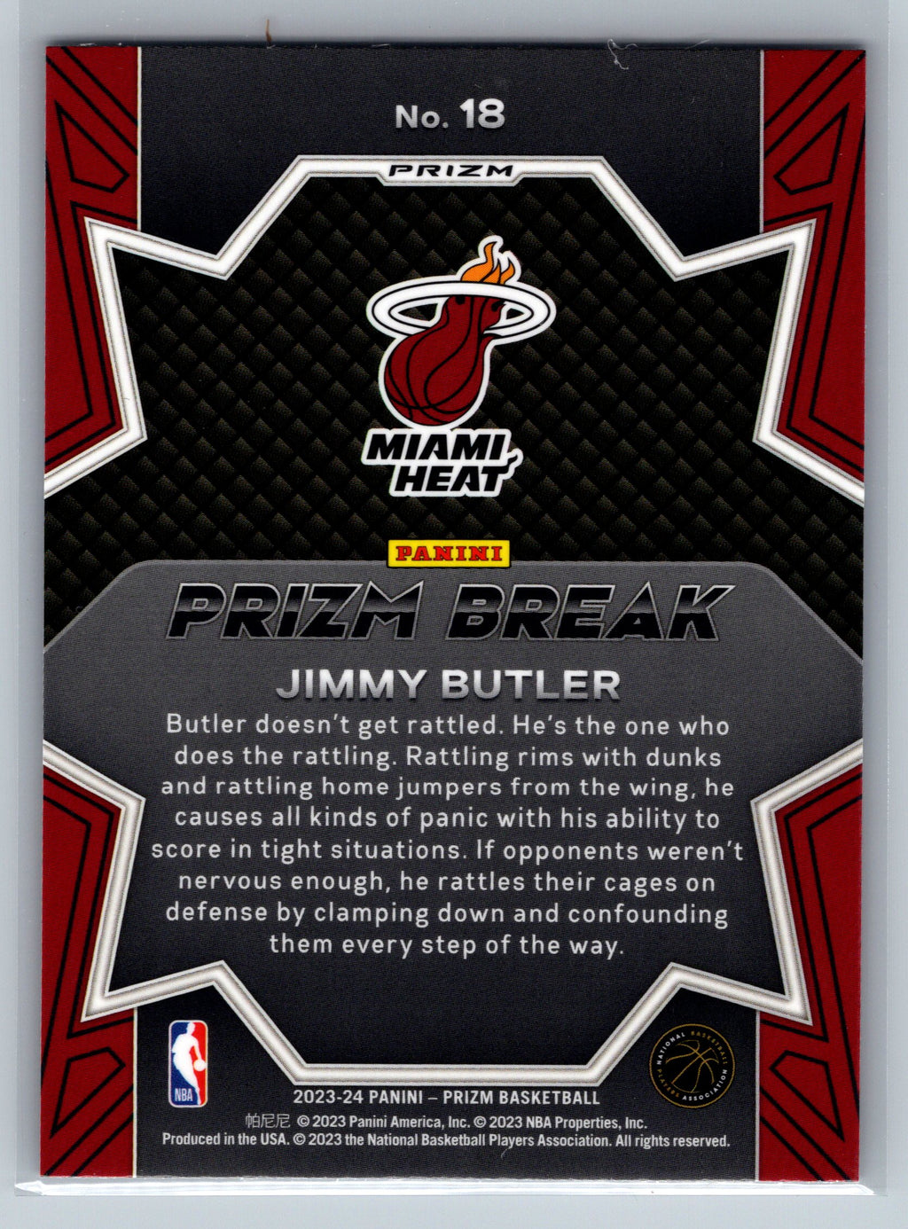 2023 Panini Mosaic Jimmy Butler International Blue Prizm Break #18