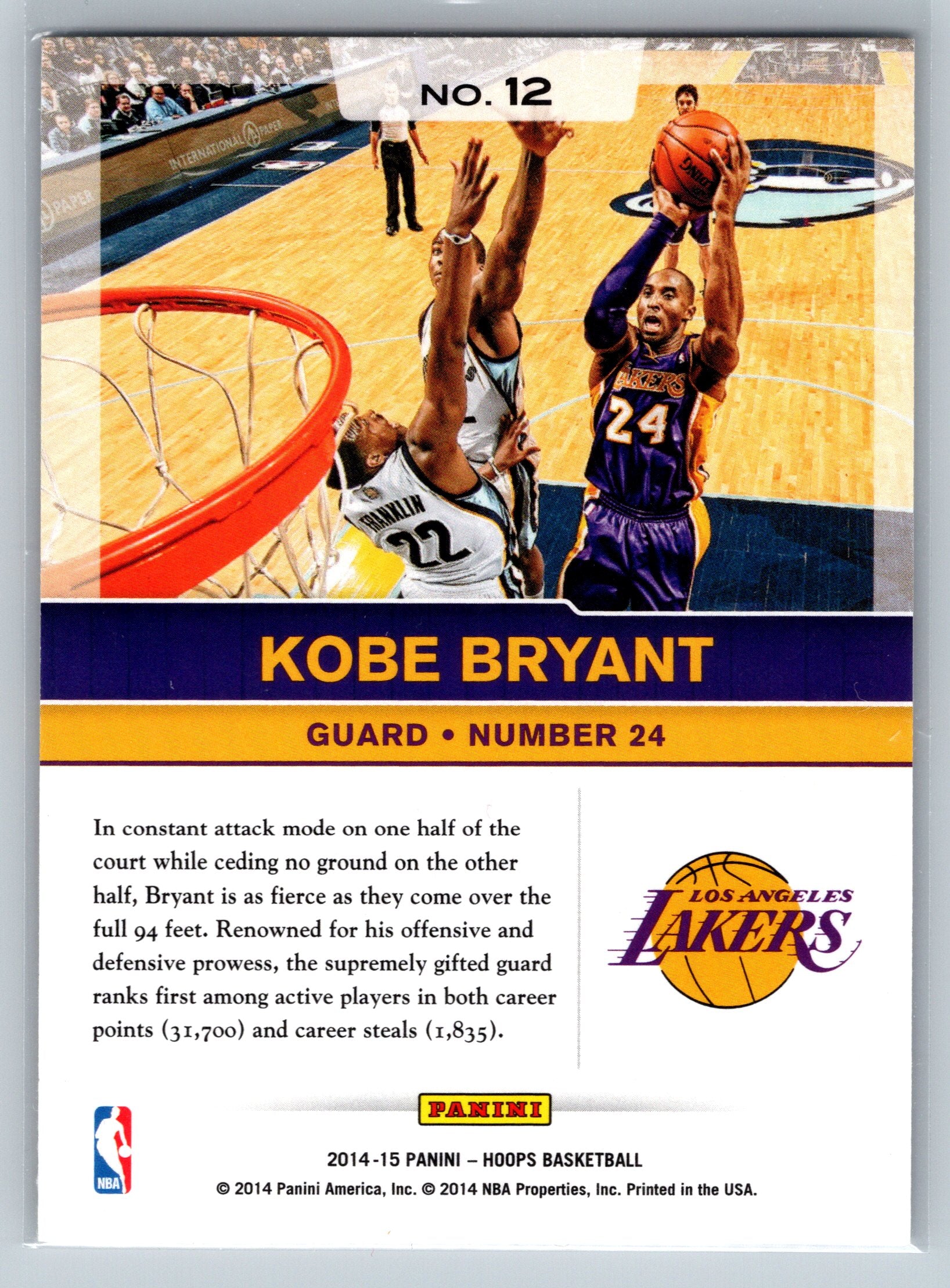 2014 Panini NBA Hoops Kobe Bryant #12
