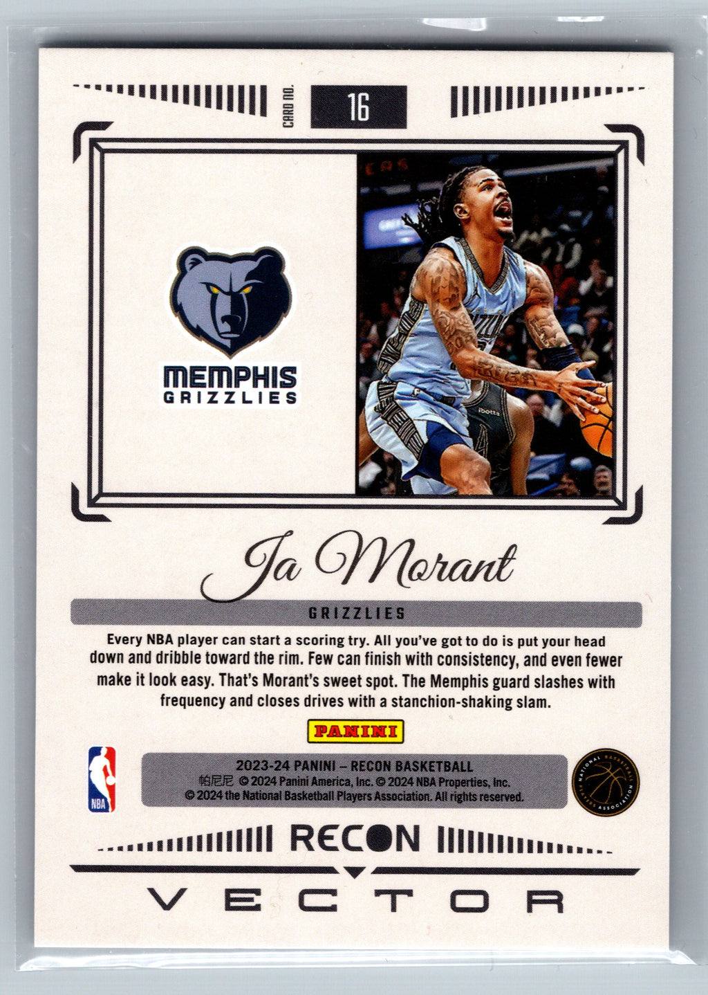 2023 Panini Recon Ja Morant Vector #16