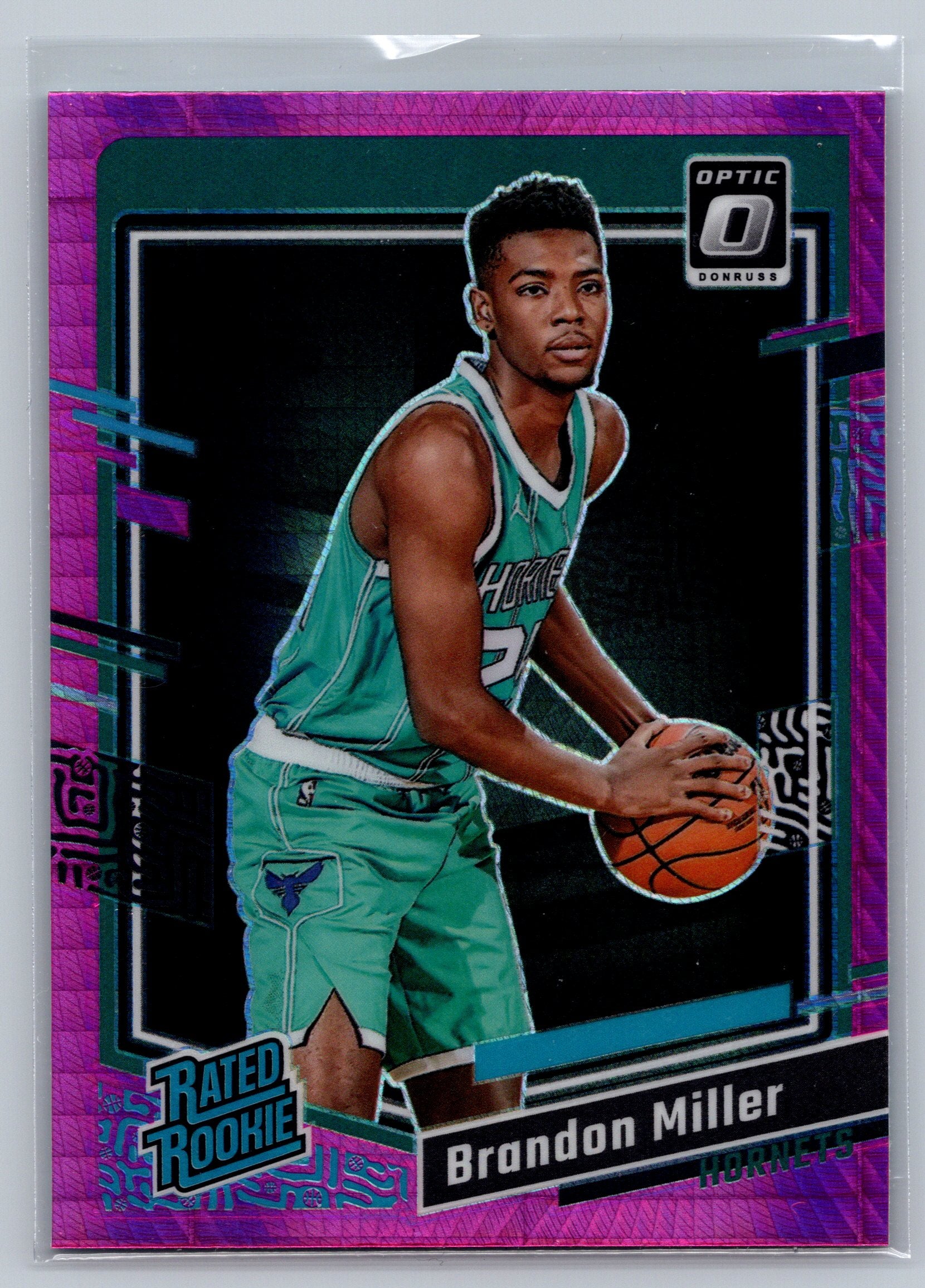 2023 Panini Optic Brandon Miller Hyper Pink Rookie Card #219