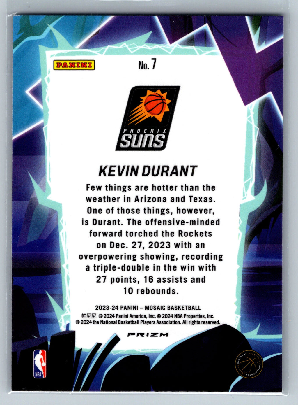 2023 Panini Mosaic Kevin Durant Storm Chasers #7