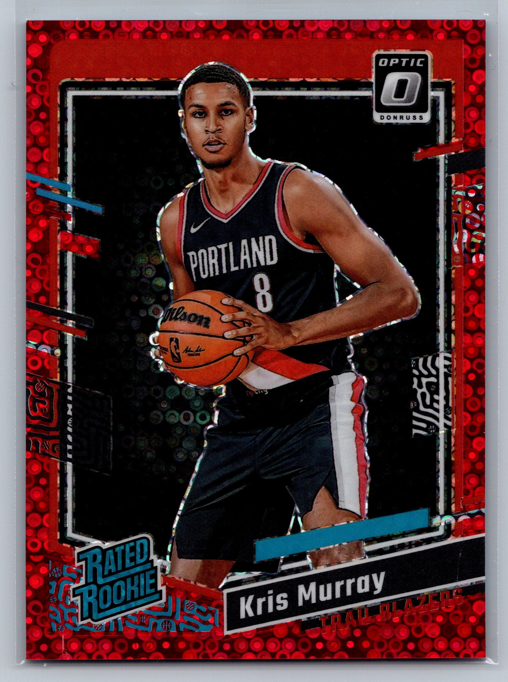 2023 Panini Optic Kris Murray Red Fast Break Rookie Card /75 #213