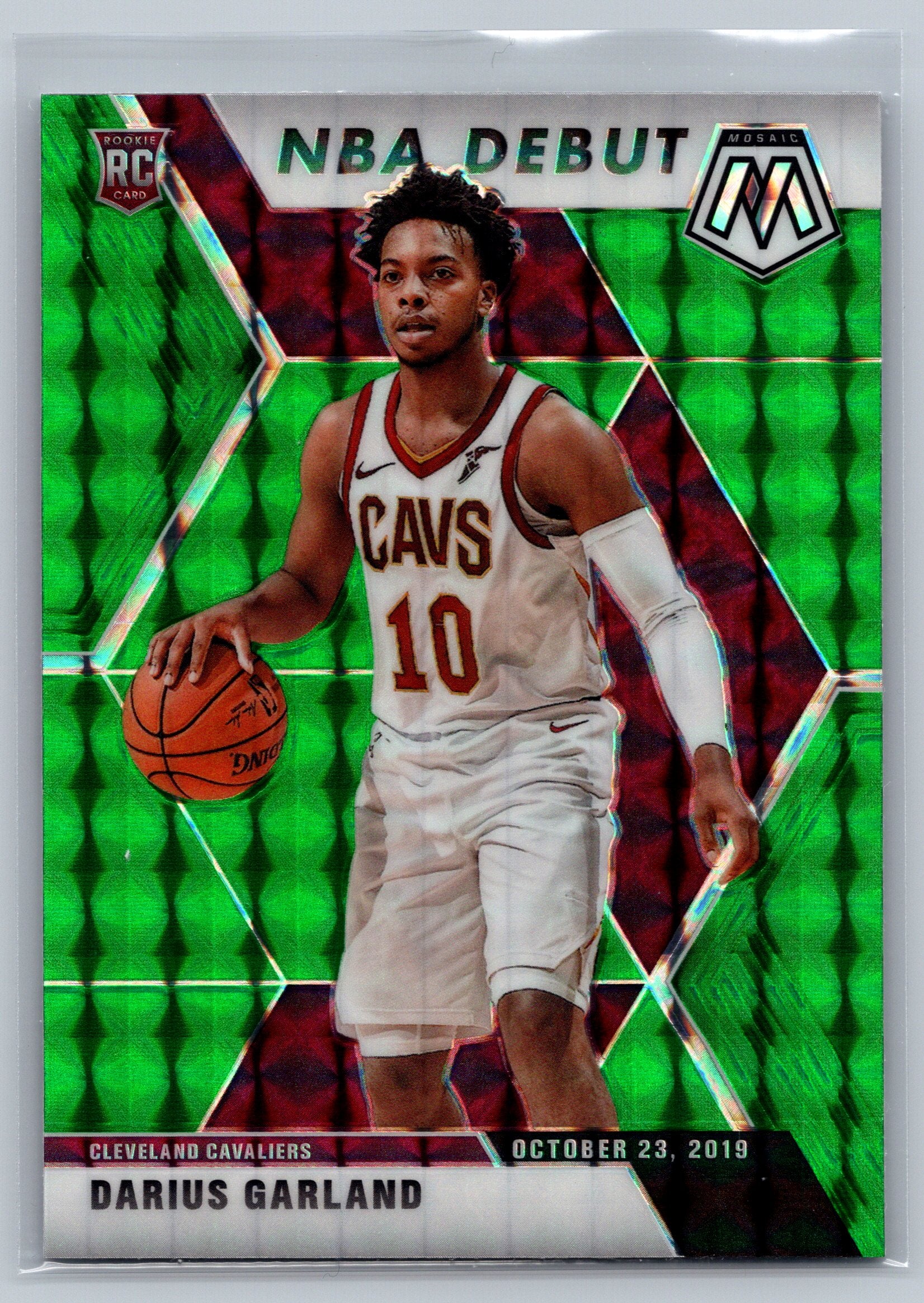 2019 Panini Mosaic Darius Garland NBA Debut Green Reactive Rookie #262