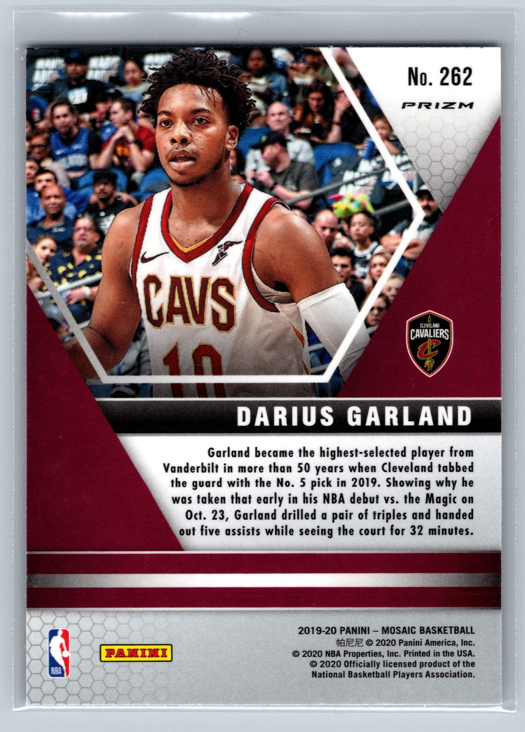 2019 Panini Mosaic Darius Garland NBA Debut Green Reactive Rookie #262