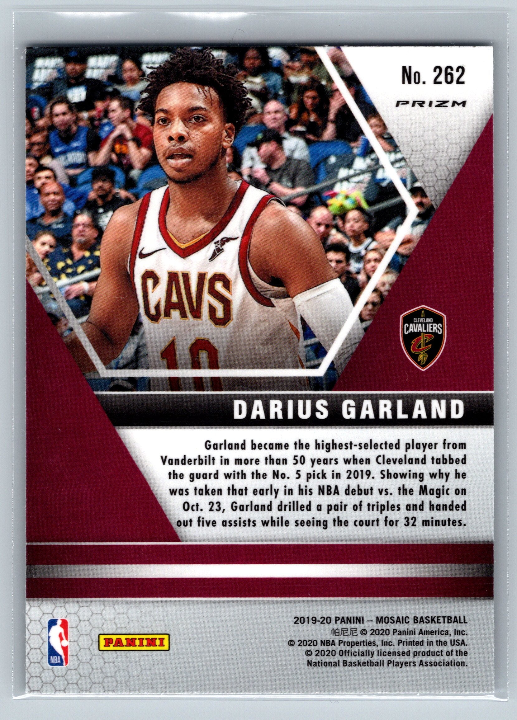 2019 Panini Mosaic Darius Garland NBA Debut Green Reactive Rookie #262