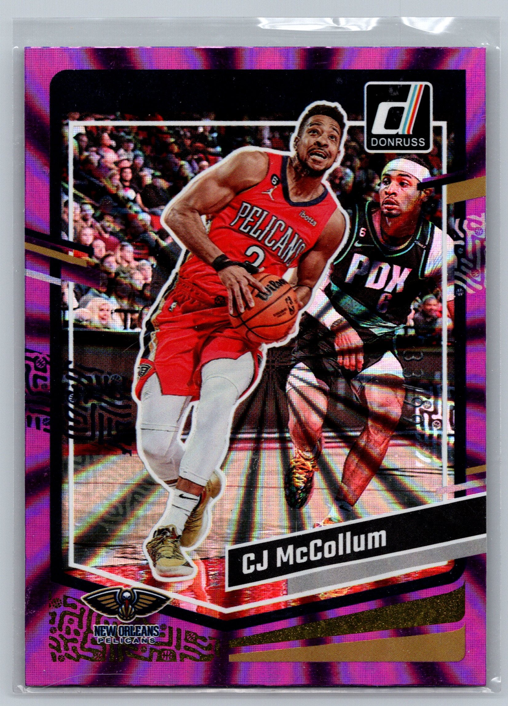 2023 Panini Donruss CJ McCollum Purple Lazer /99 #95