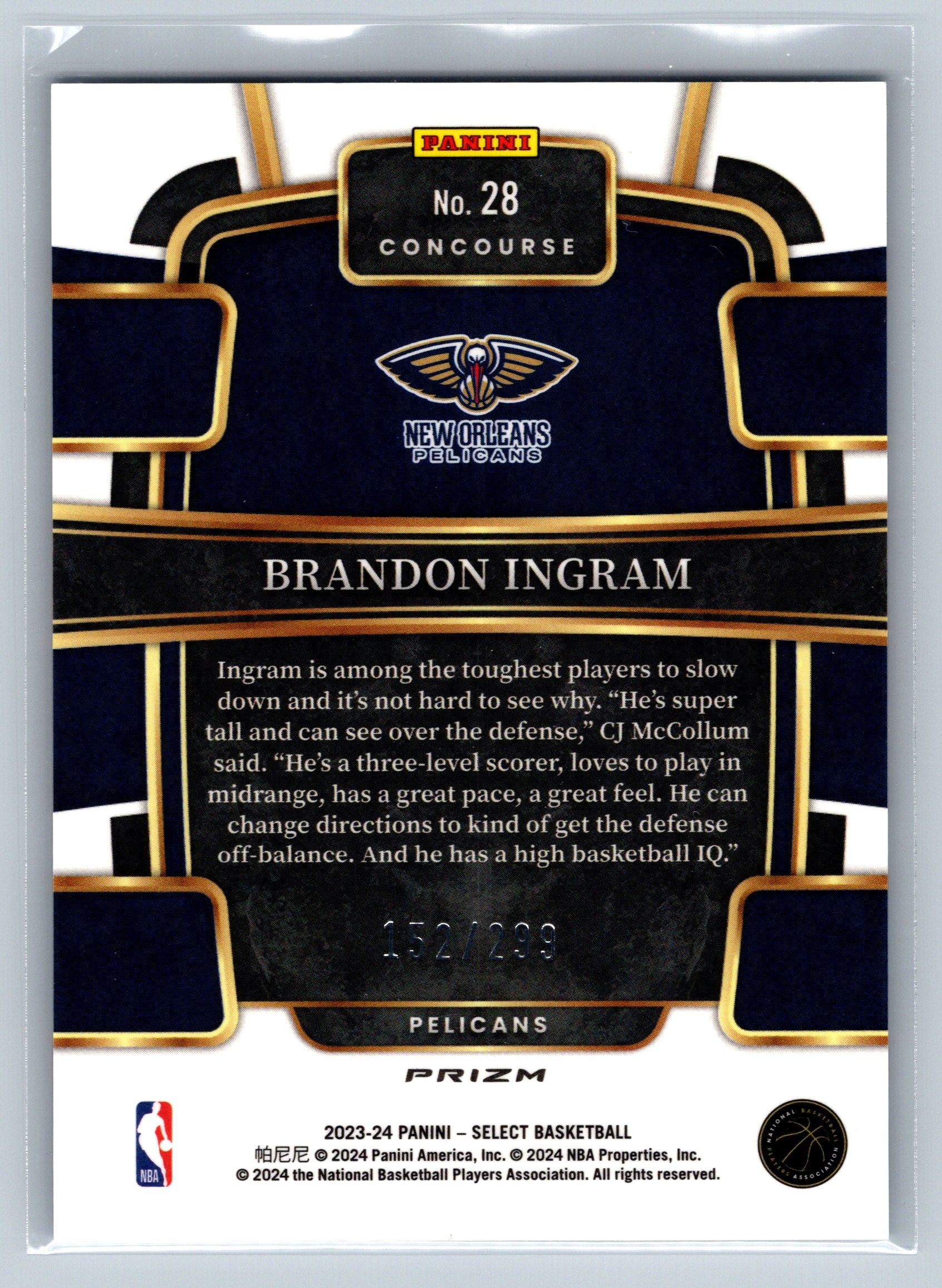 2023 Panini Select Brandon Ingram Light Blue Concourse Level /299 #28