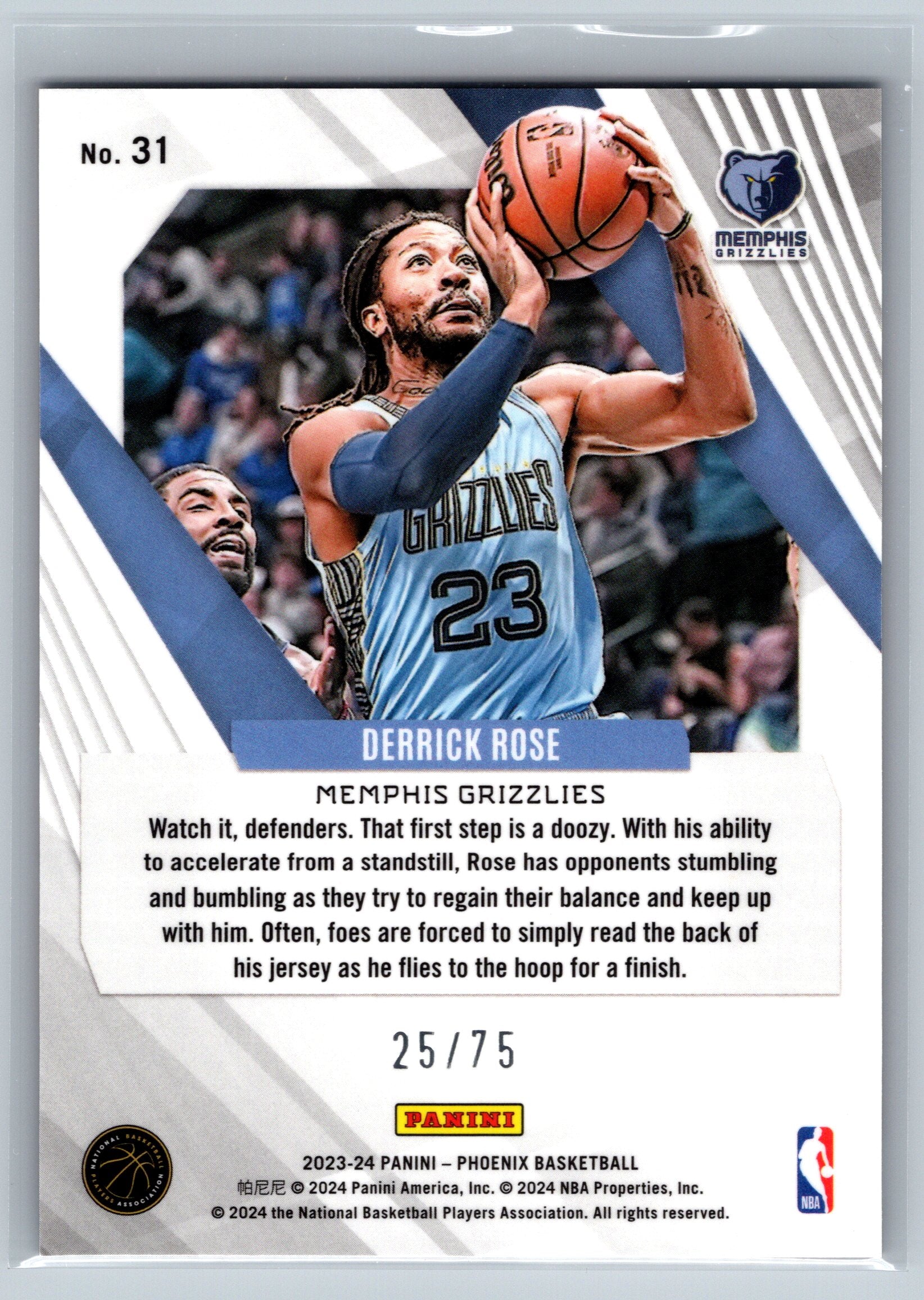 2023 Panini Phoenix Derrick Rose Maroon Ice /275 #31