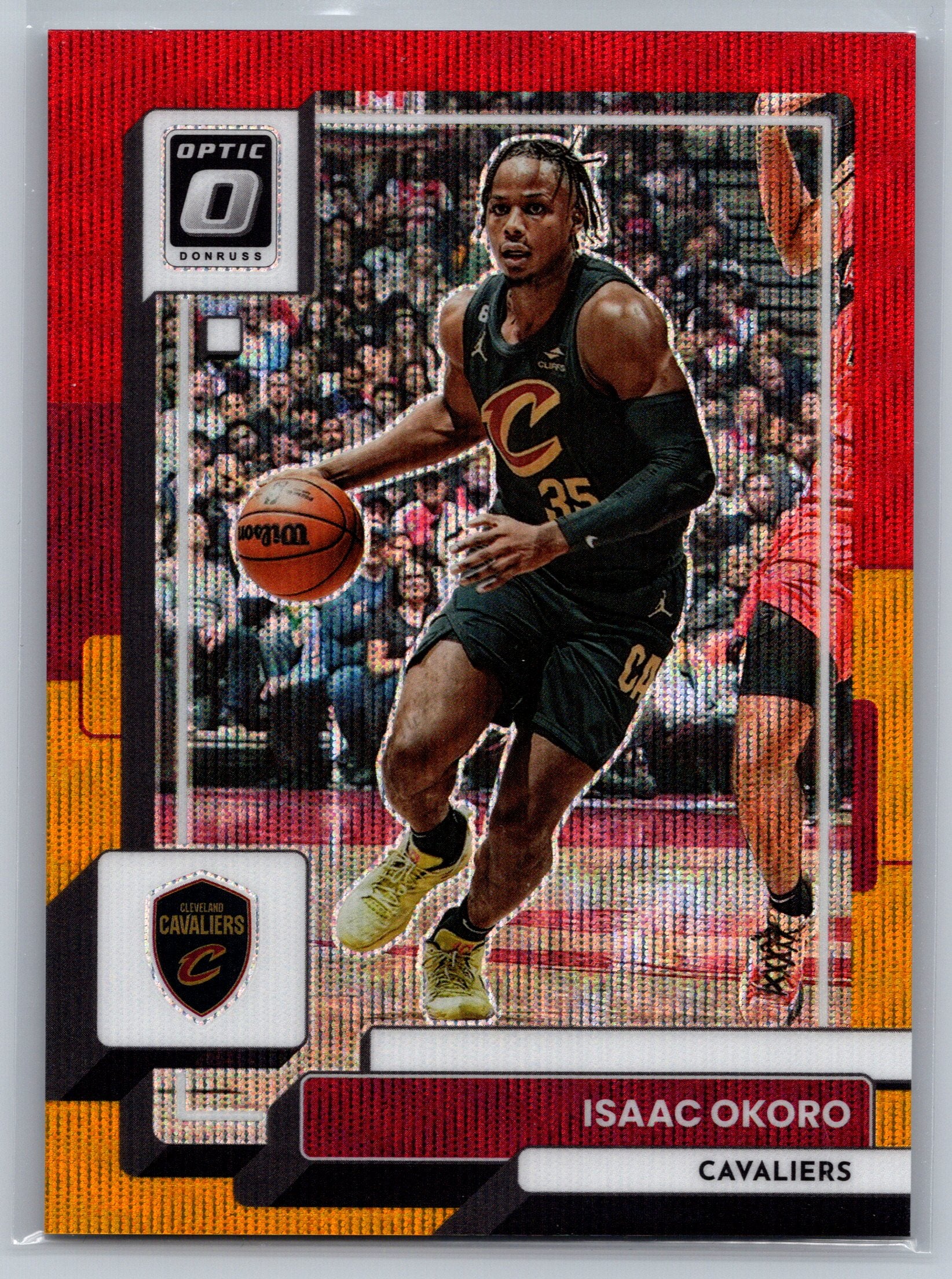2022 Panini Optic Isaac Okoro Red Yello Wave /99 #86