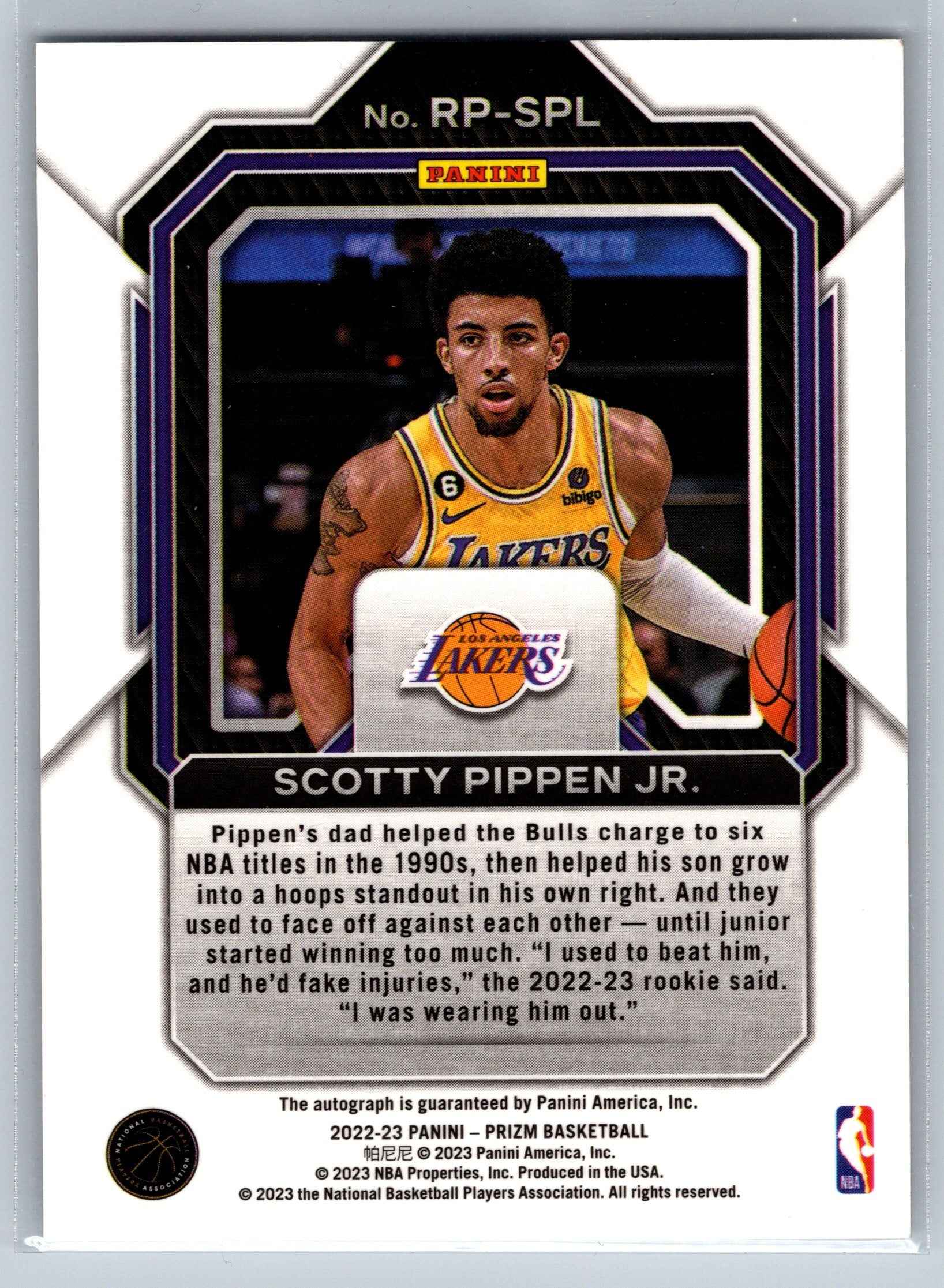 2022 Panini Prizm Scotty Pippen Jr. Penmanship Rookie Autograph #RP-SPL