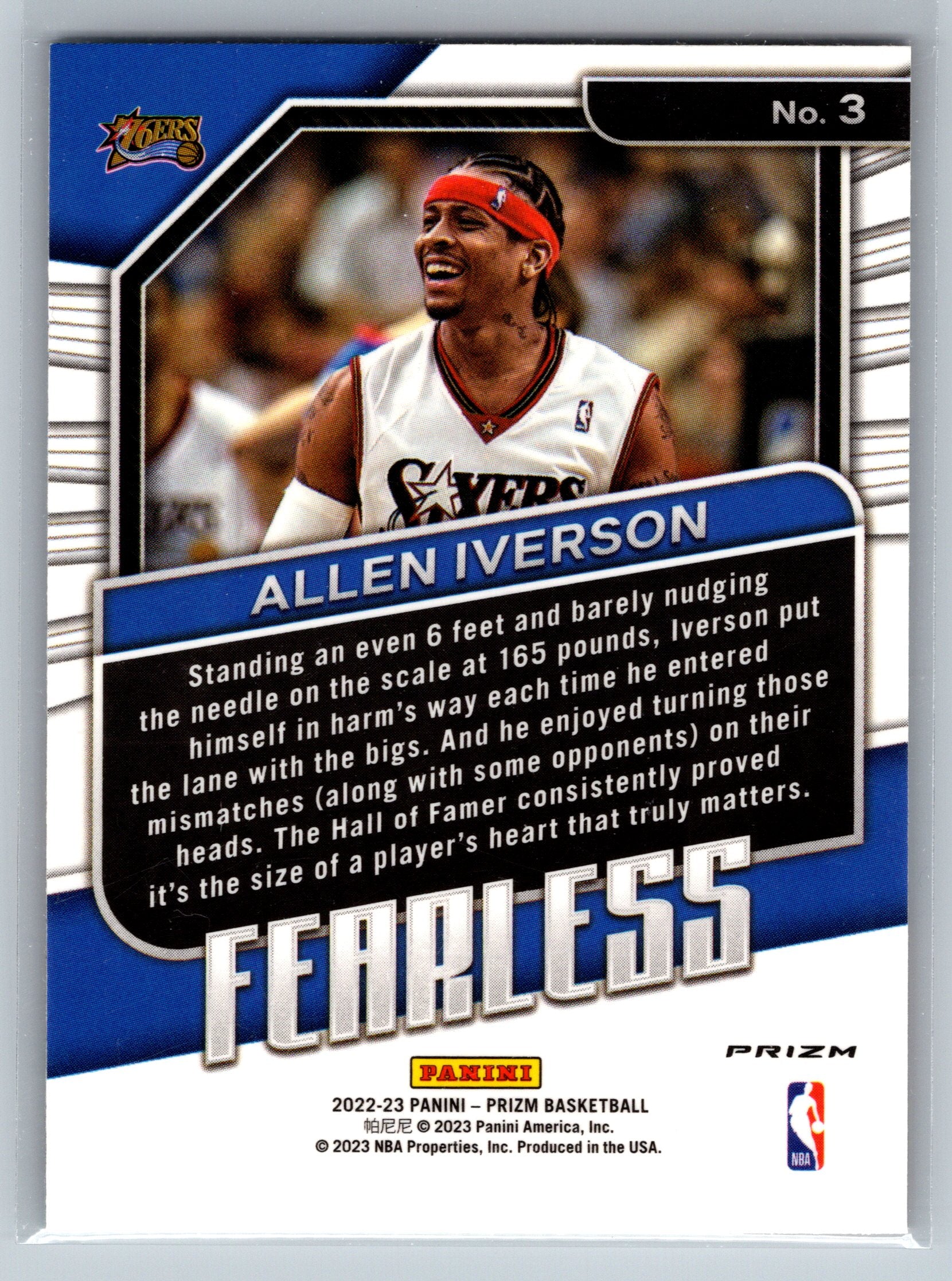 2022 Panini Prizm Allen Iverson Fearless Fast Break #3