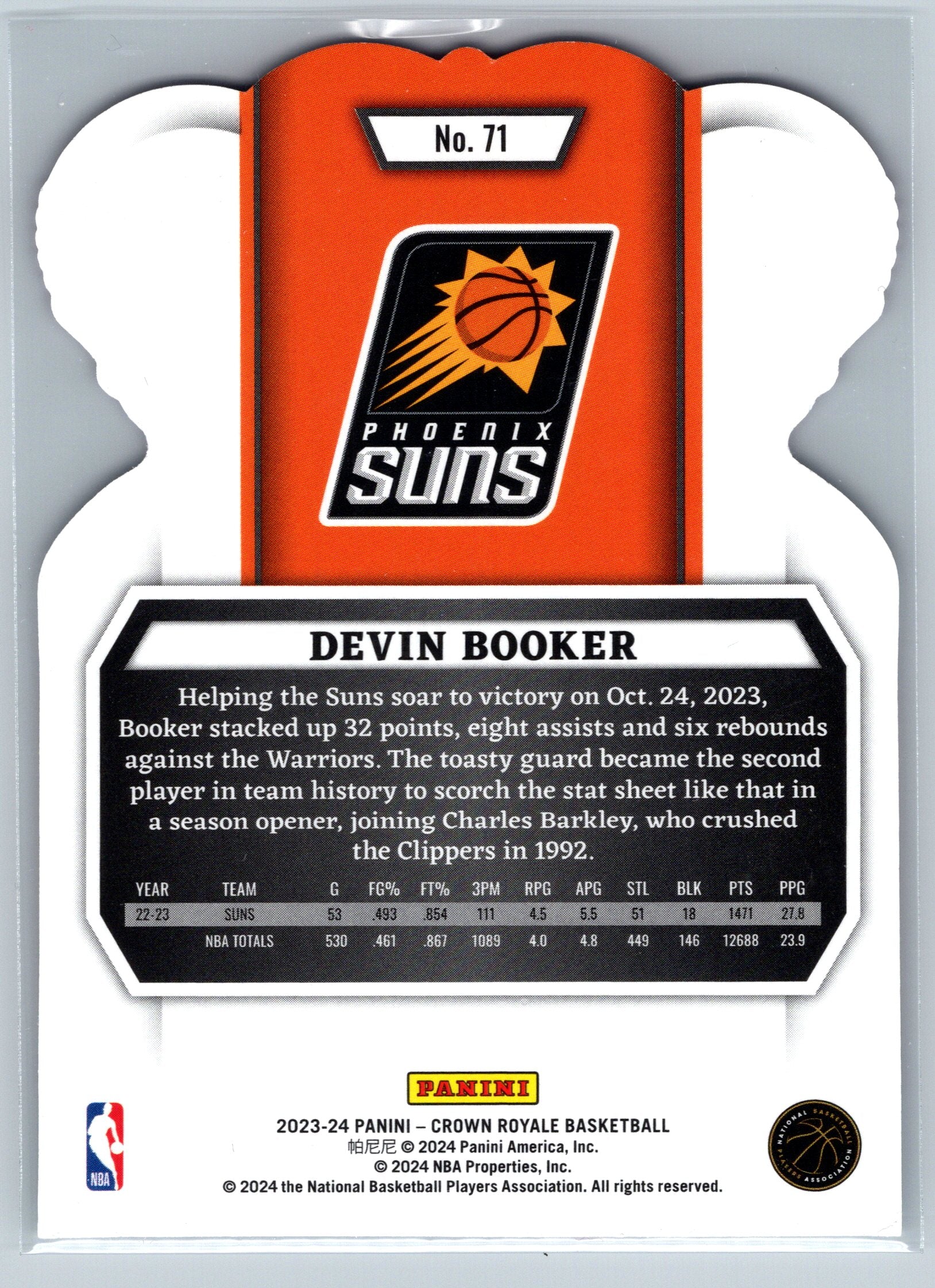 2023 Panini Crown Royale Devin Booker Pink /75 #71