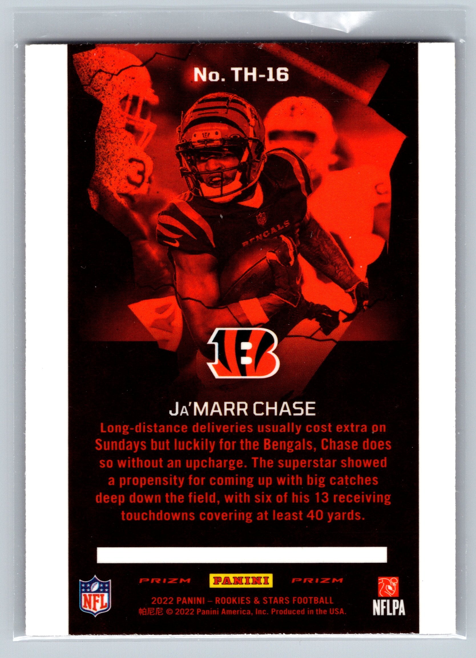 2022 Panini Rookies & Stars Ja'Marr Chase Red Checkerboard Thrillers #TH-16
