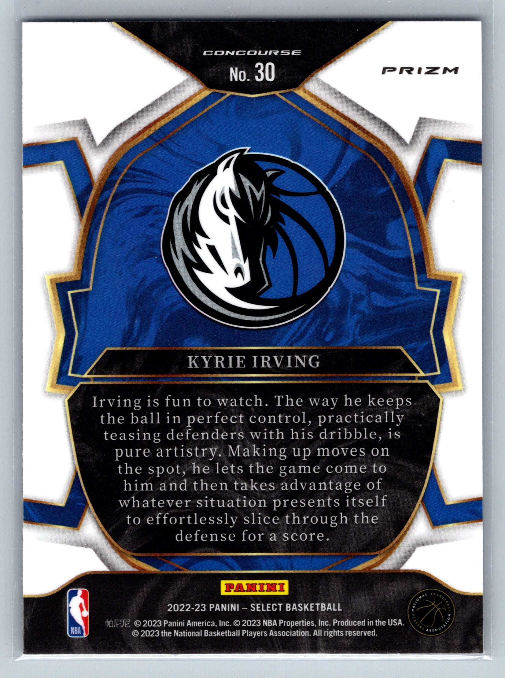 2022 Panini Select Kyrie Irving Blue Prizm Concourse Level #30