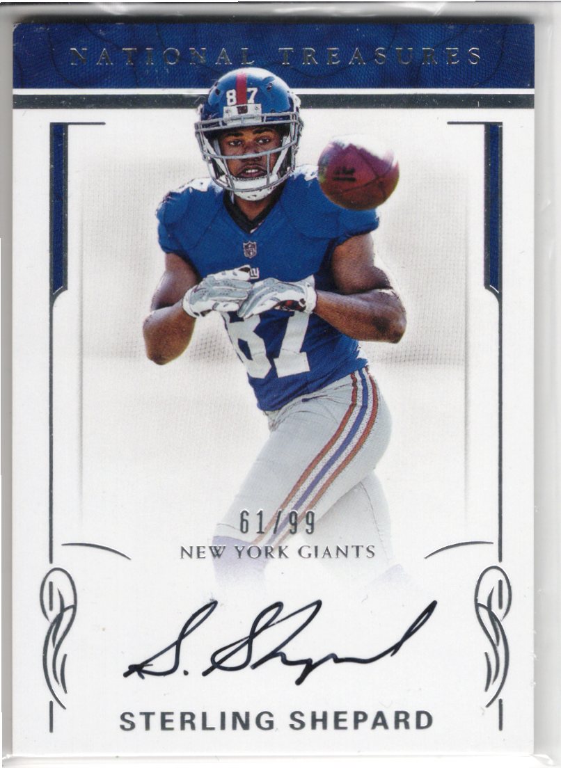 2016 Panini National Treasures Sterling Shepard On-Card Autograph #10