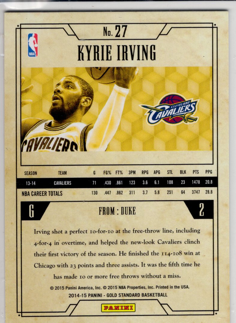 2014 Panini Gold Standard Kyrie Irving /25 #27