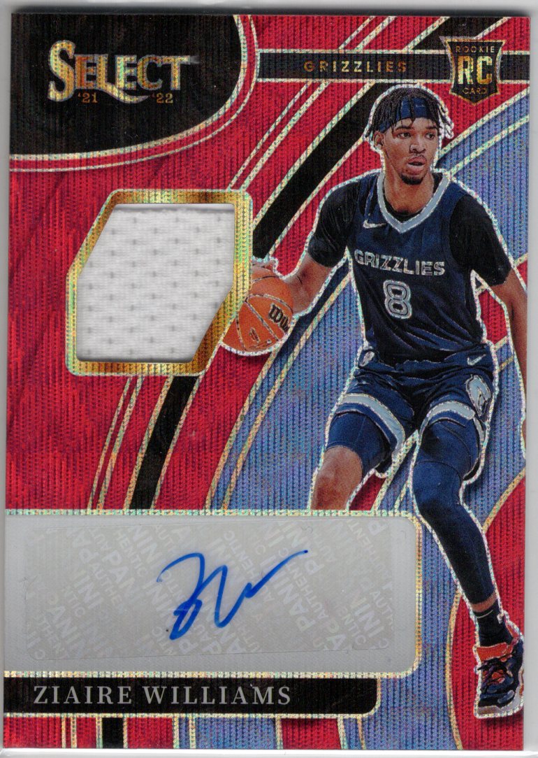 2021 Panini Select Ziaire Williams Red Wave Rookie Patch Autograph #RJ-ZWL