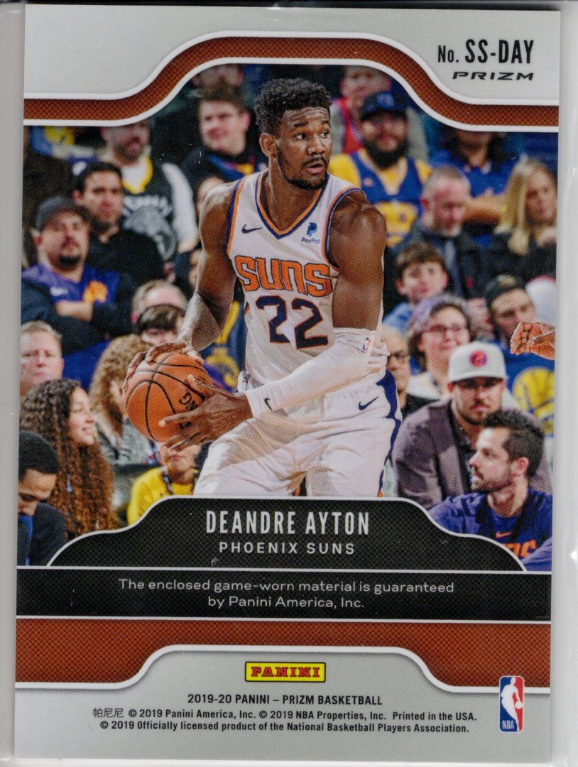 2019 Panini Prizm Deandre Ayton Orange Cracked Ice Game-Worn Jersey Patch #SS-DAY