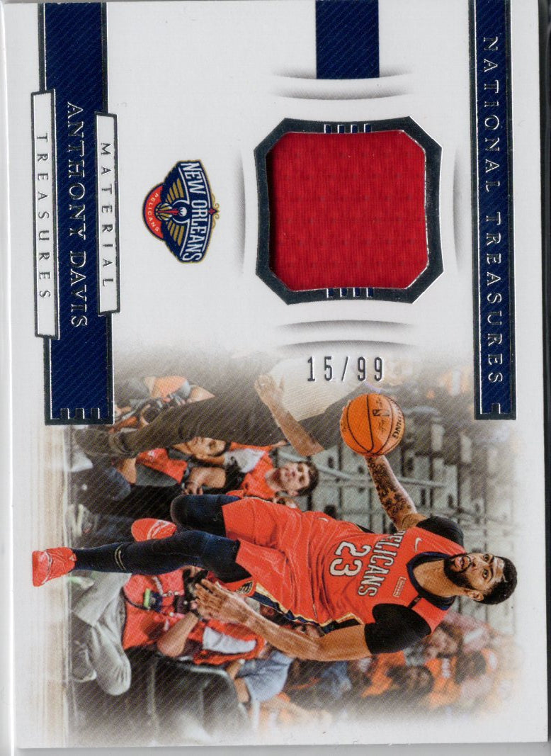 2018 Panini National Treasures Anthony Davis Game-Worn Jersey Patch /99 #MAT-AD