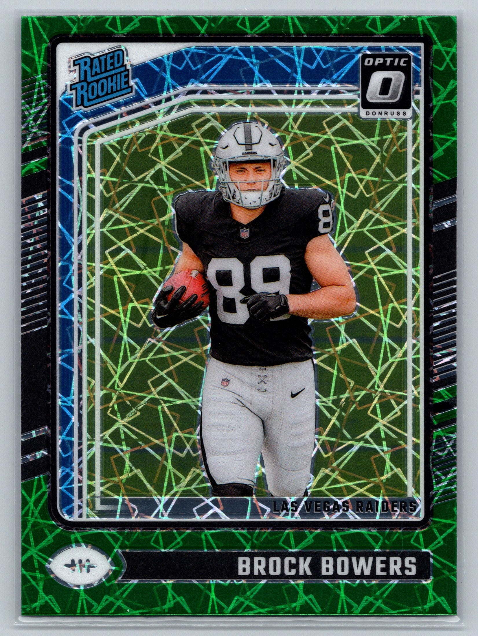 2024 Panini Optic Brock Bowers Green Velocity Rookie Card #215