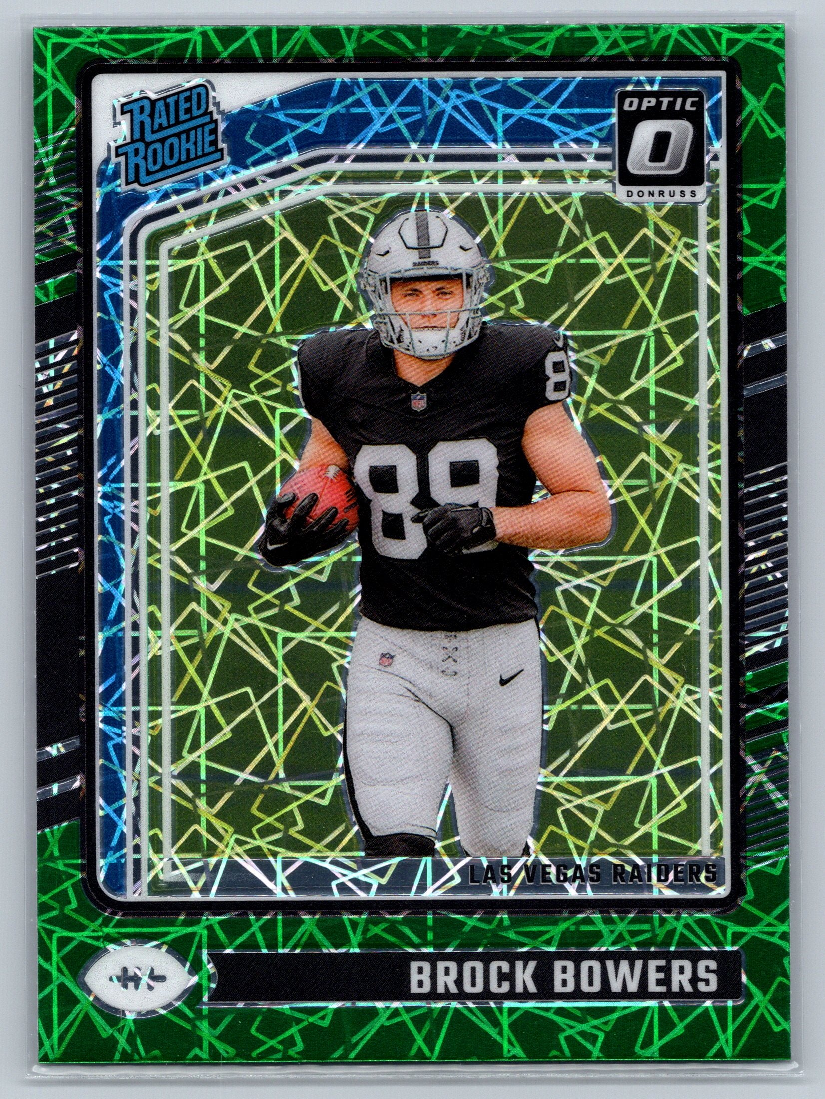 2024 Panini Optic Brock Bowers Green Velocity Rookie Card #215
