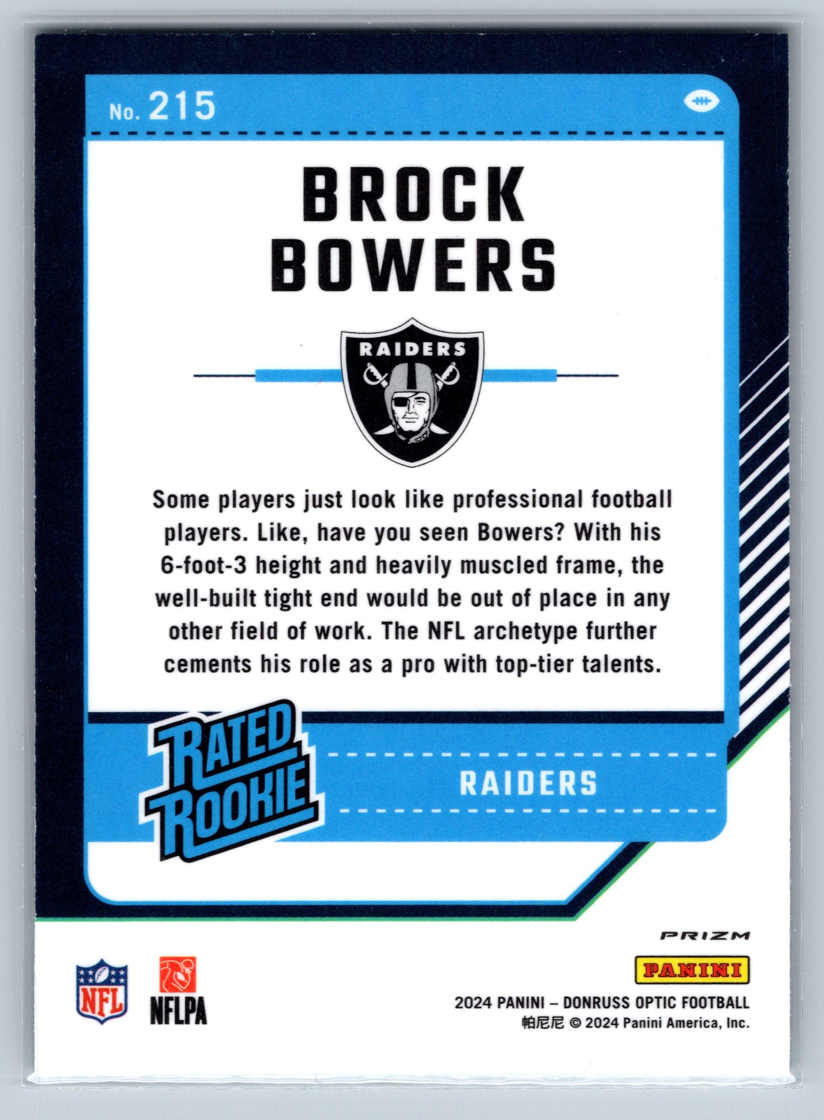 2024 Panini Optic Brock Bowers Green Velocity Rookie Card #215