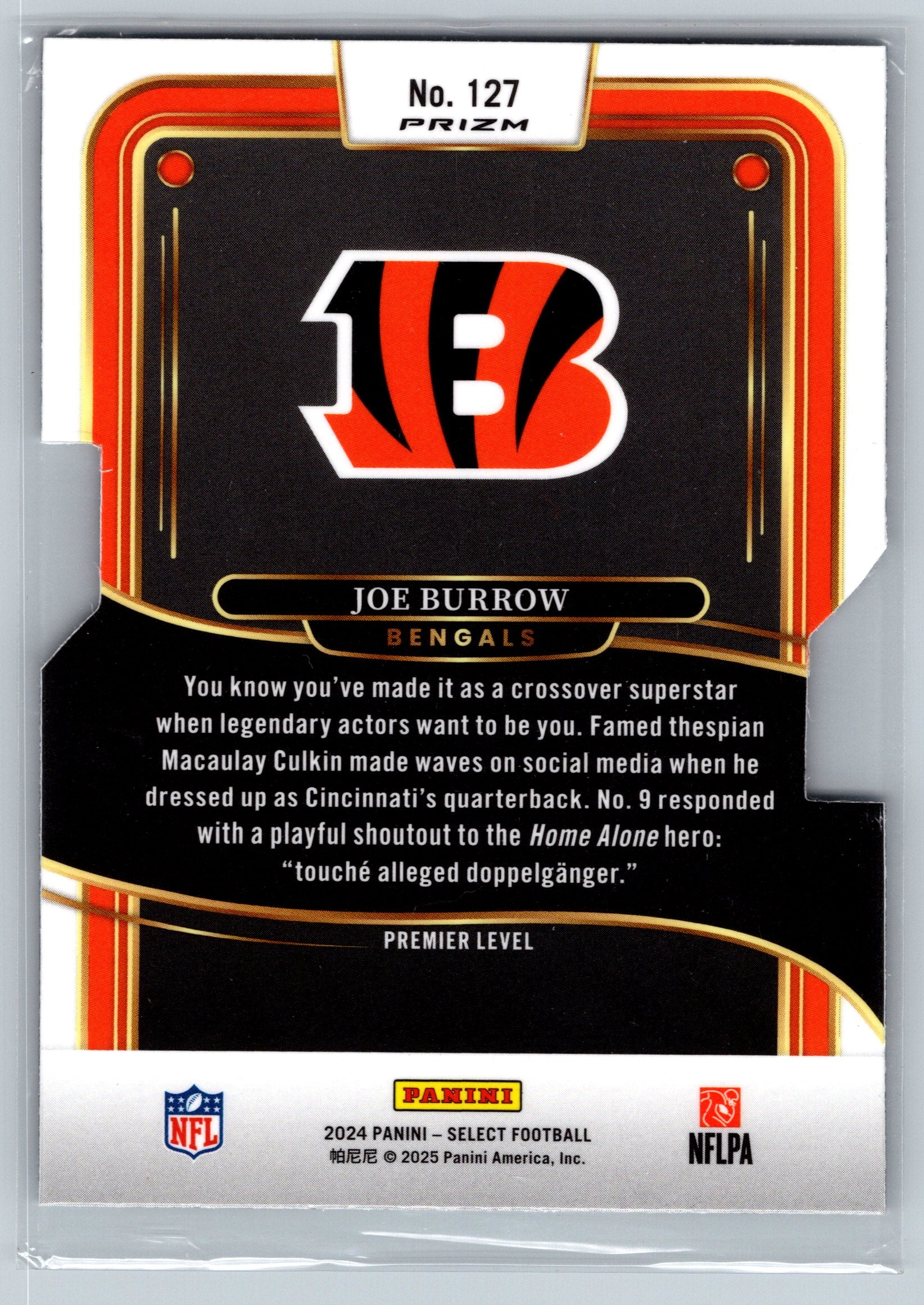 2024 Panini Select Joe Burrow Silver Die-Cut Premier Level #127
