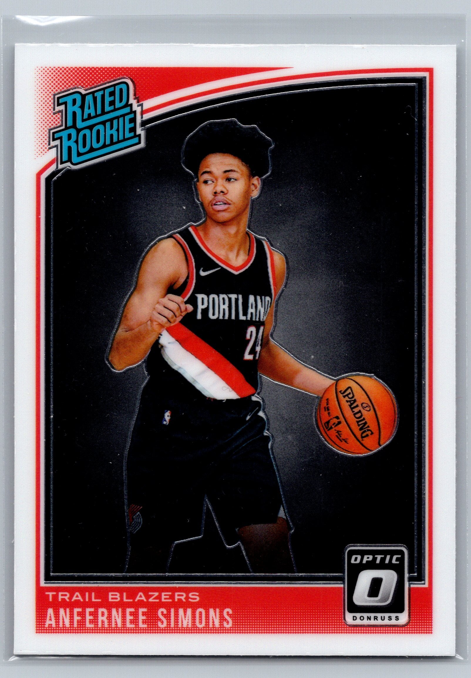 2018 Panini Optic Anfernee Simons Rated Rookie Card #186