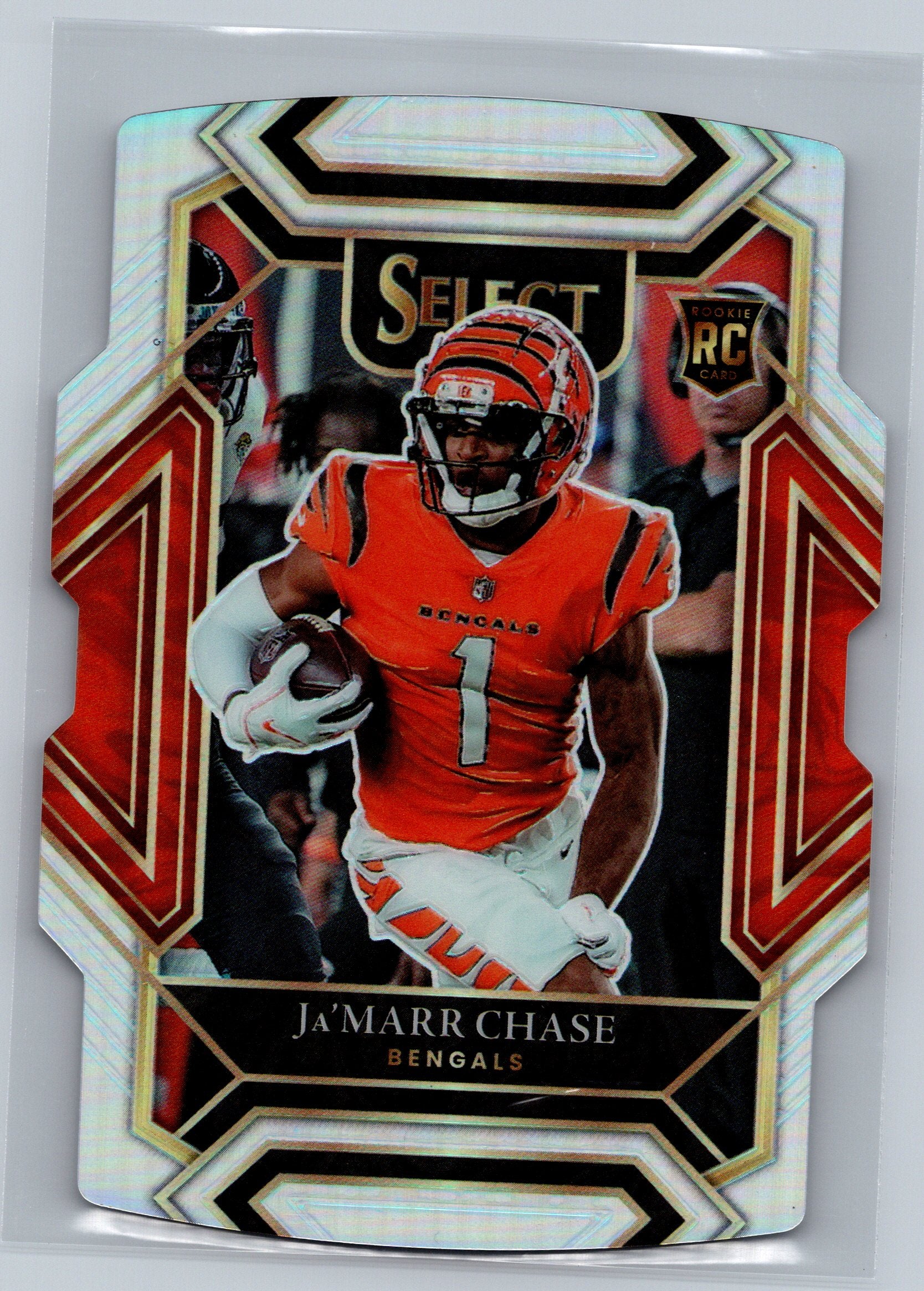 2021 Panini Select Ja'Marr Chase Silver Club Level Die-Cut Rookie Card #247