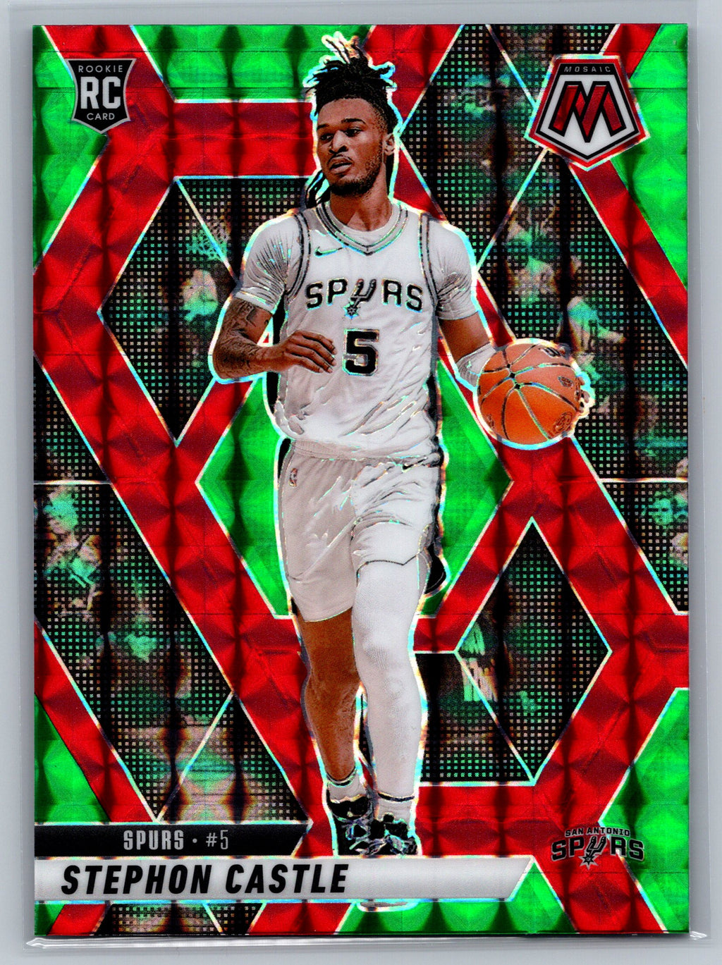 2024 Panini Mosaic Stephen Castle Red & Green Choice Rookie Card #236