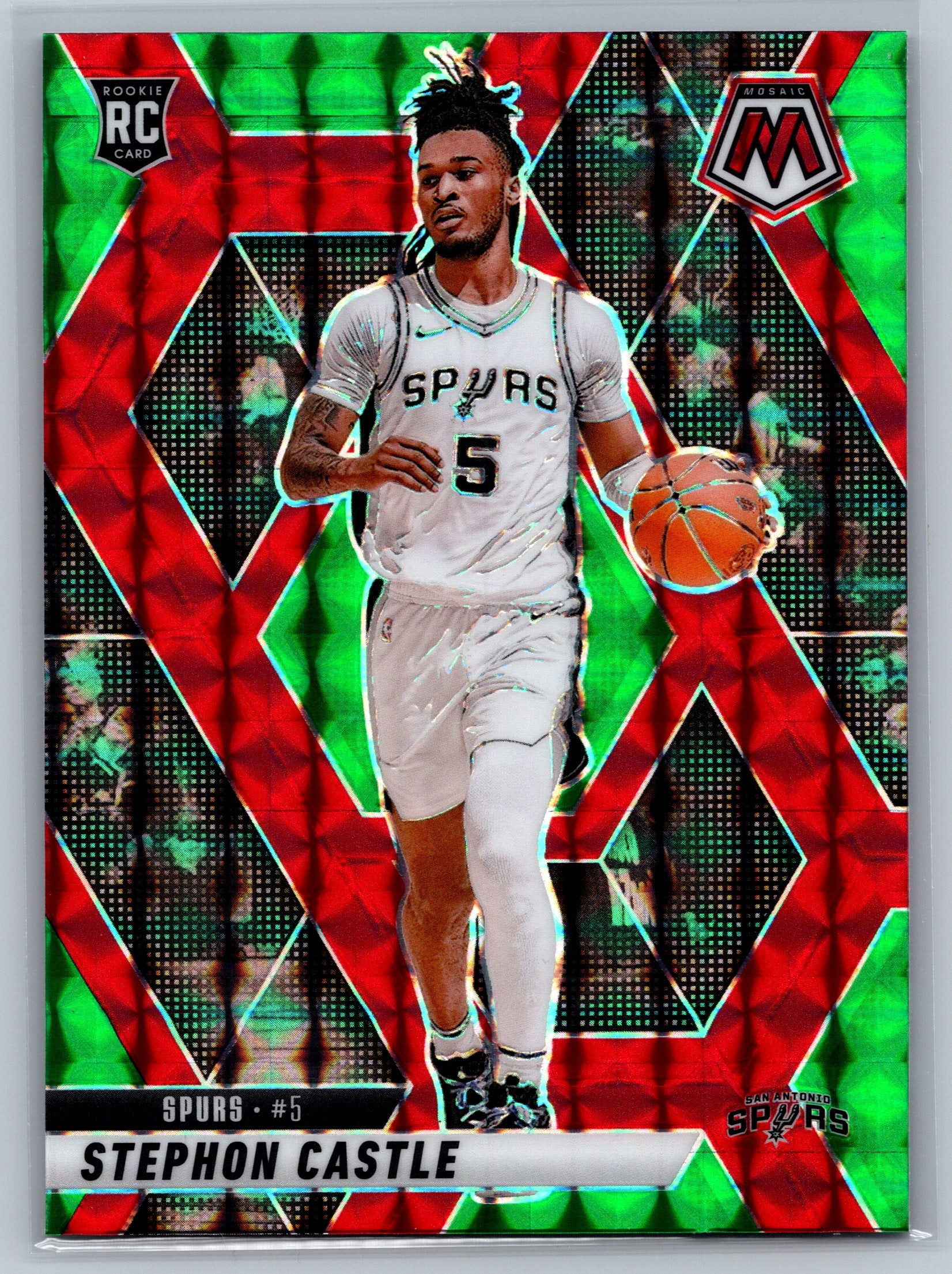 2024 Panini Mosaic Stephen Castle Red & Green Choice Rookie Card #236