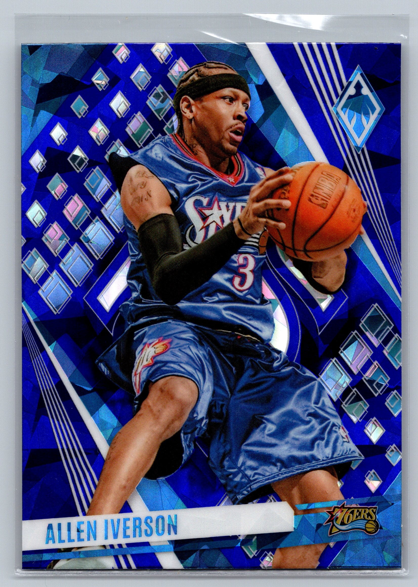 2023 Panini Phoenix Allen Iverson Blue Cracked Ice #8