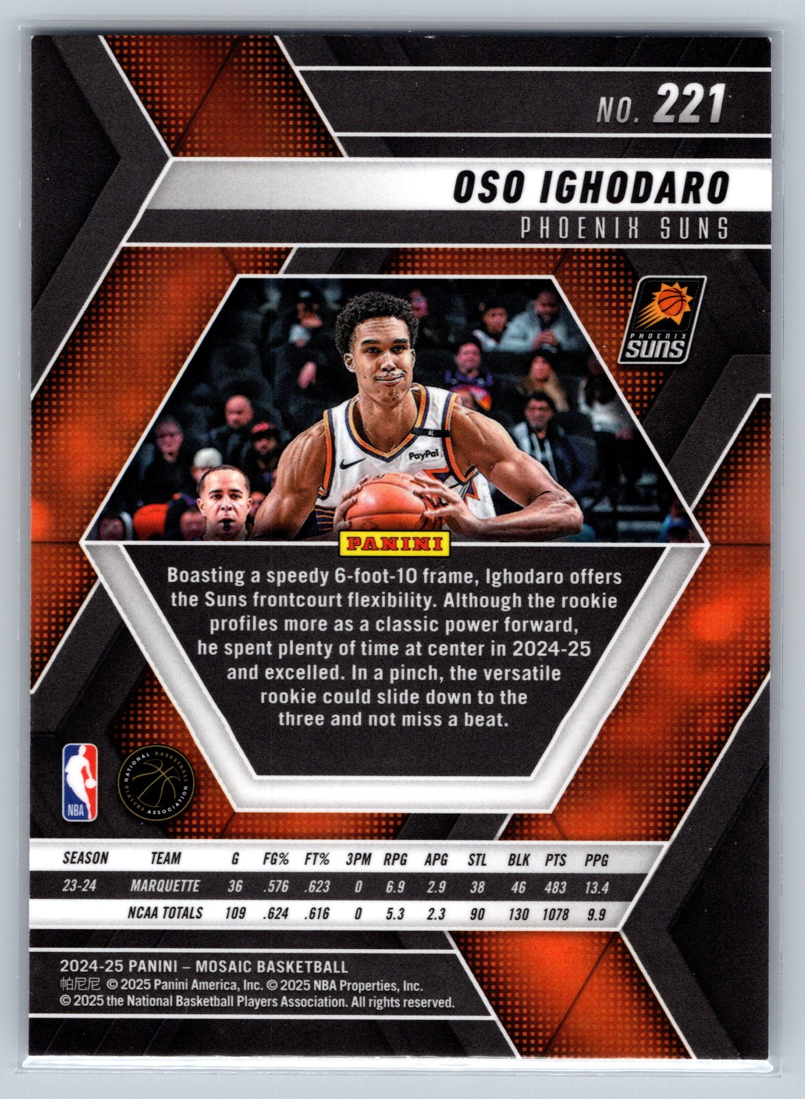 2024 Panini Mosaic Oso Ighodaro Rookie Card #221