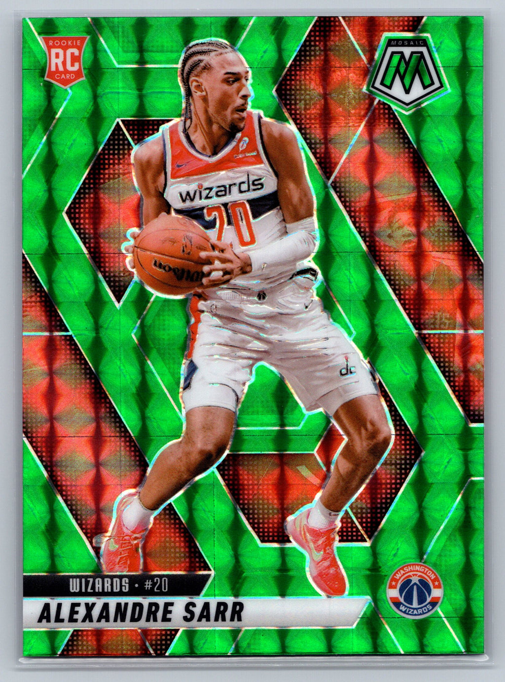 2024 Panini Mosaic Alexandre Sarr Green Mosaic Rookie Card #216