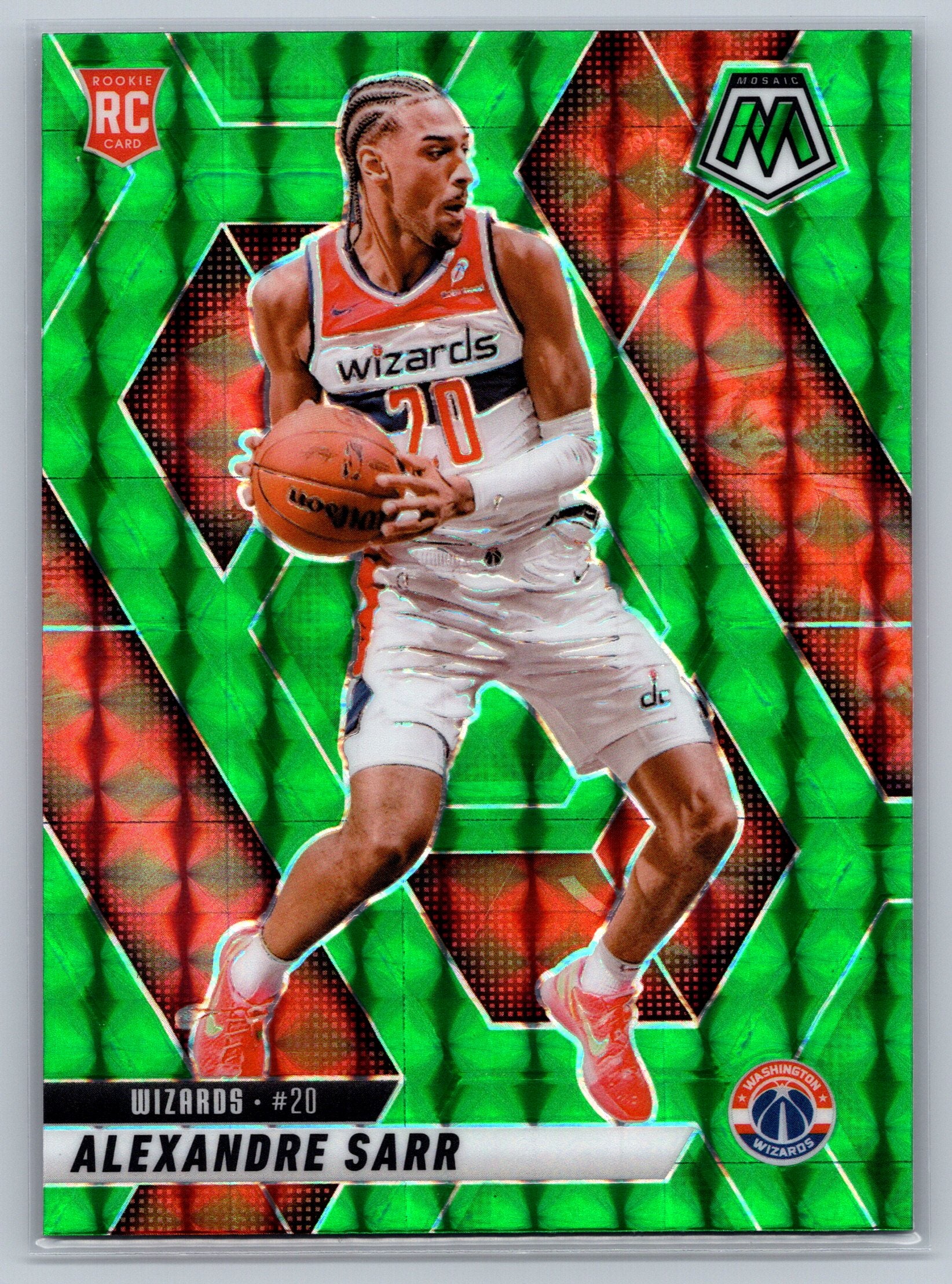 2024 Panini Mosaic Alexandre Sarr Green Mosaic Rookie Card #216
