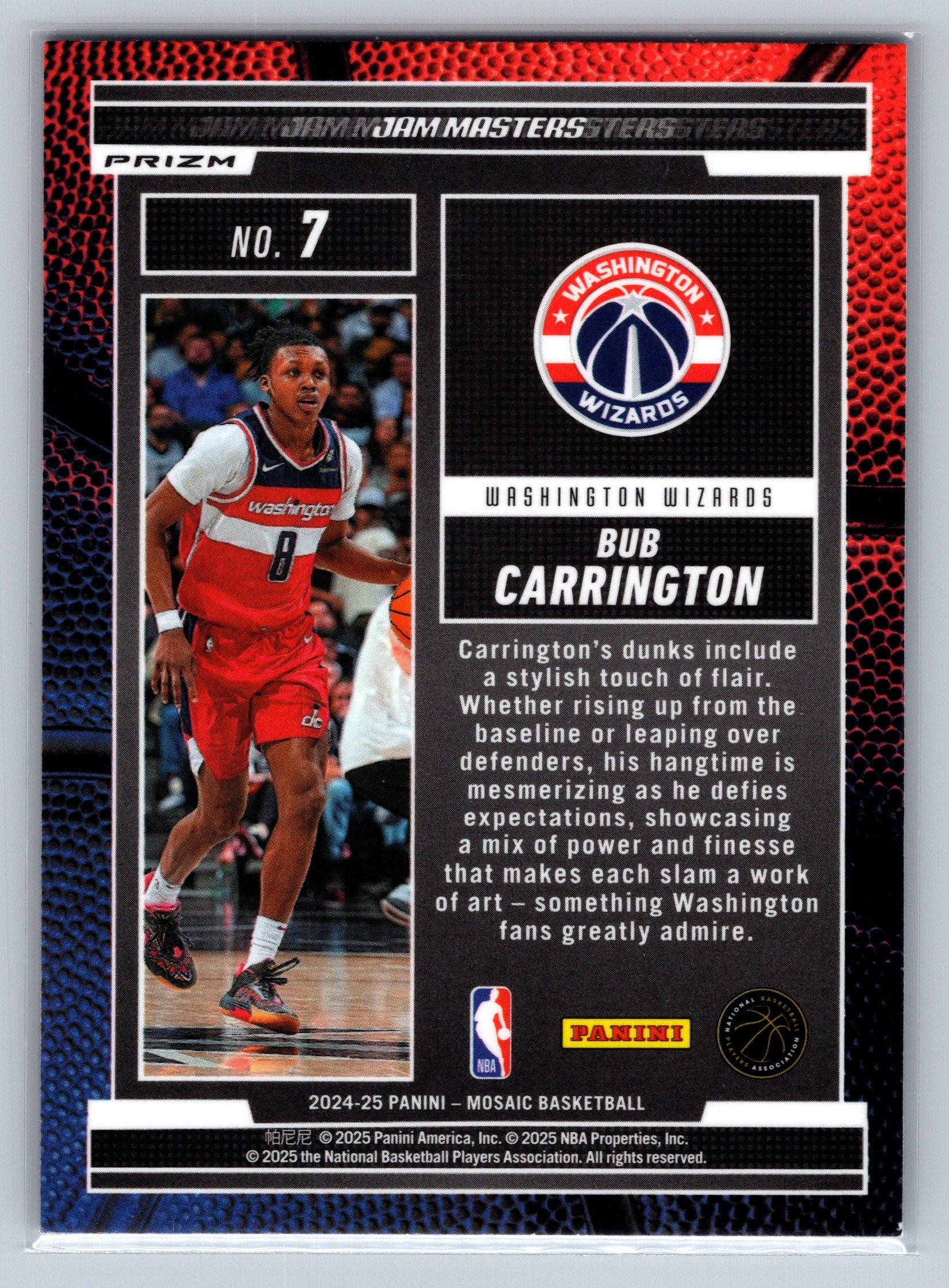 2024 Panini Mosaic Bub Carrington Mosaic Jam Masters Rookie Card #7