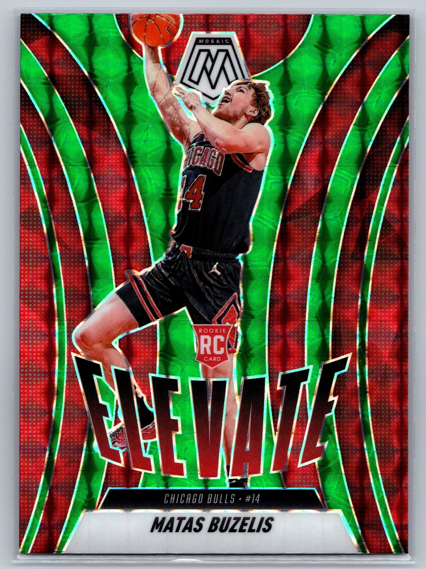 2024 Panini Mosaic Matas Buzelis Green Reactive Elevate Rookie Card #14
