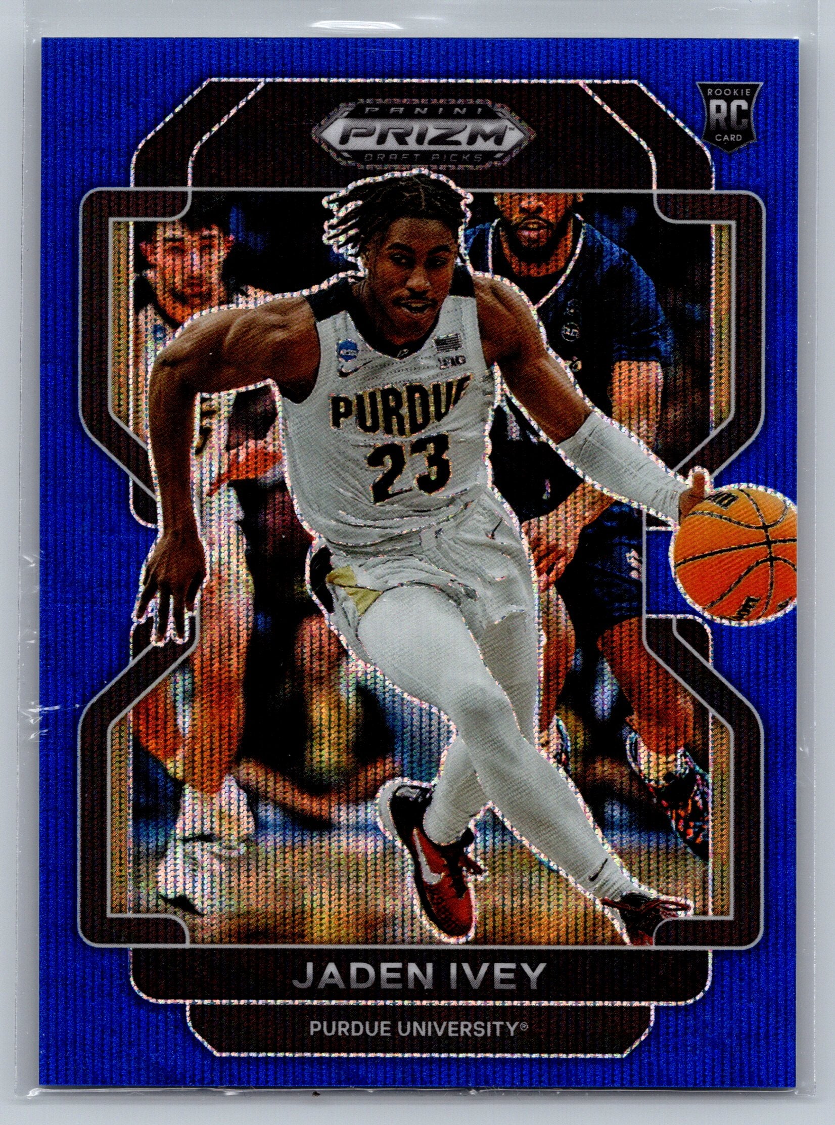 2022 Panini Prizm Draft Pick Jaden Ivey Blue Wave Rookie Card /249 #53