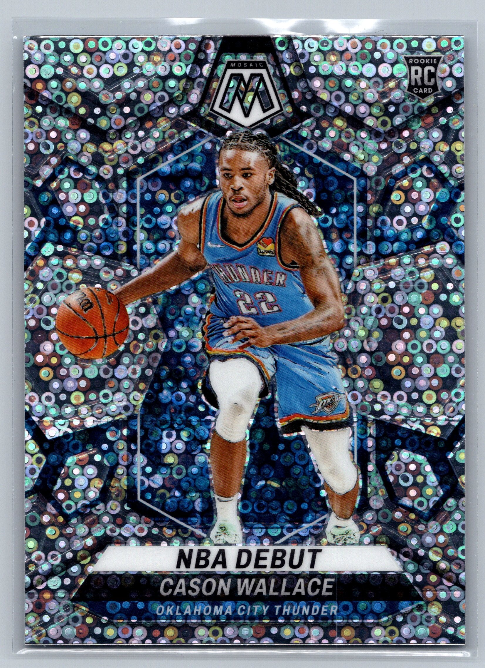 2023 Panini Mosaic Cason Wallace Fast Break NBA Debut Rookie Card #258