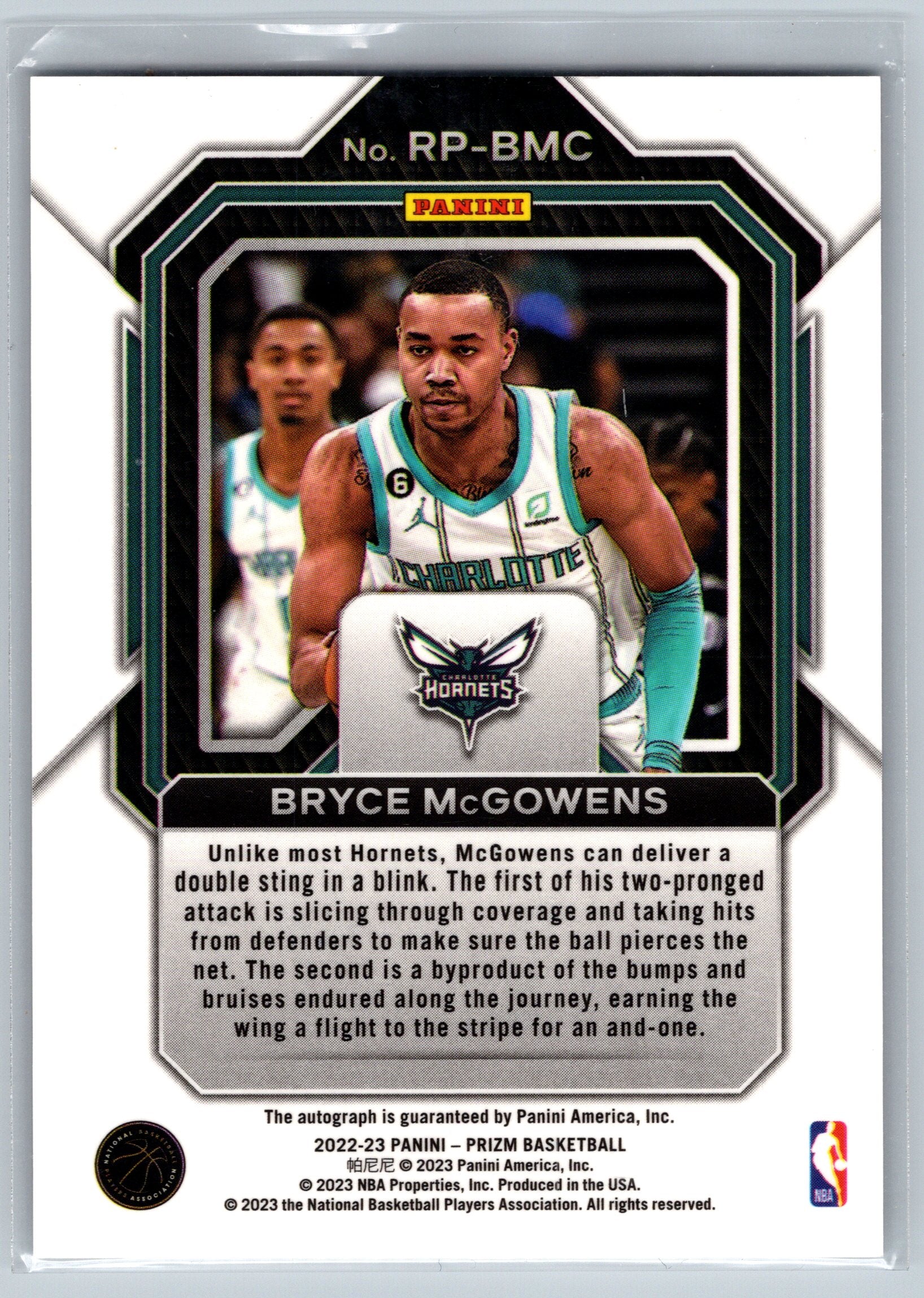 2022 Panini Prizm Bryce McGowens Penmanship Rookie Autograph #RP-BMC