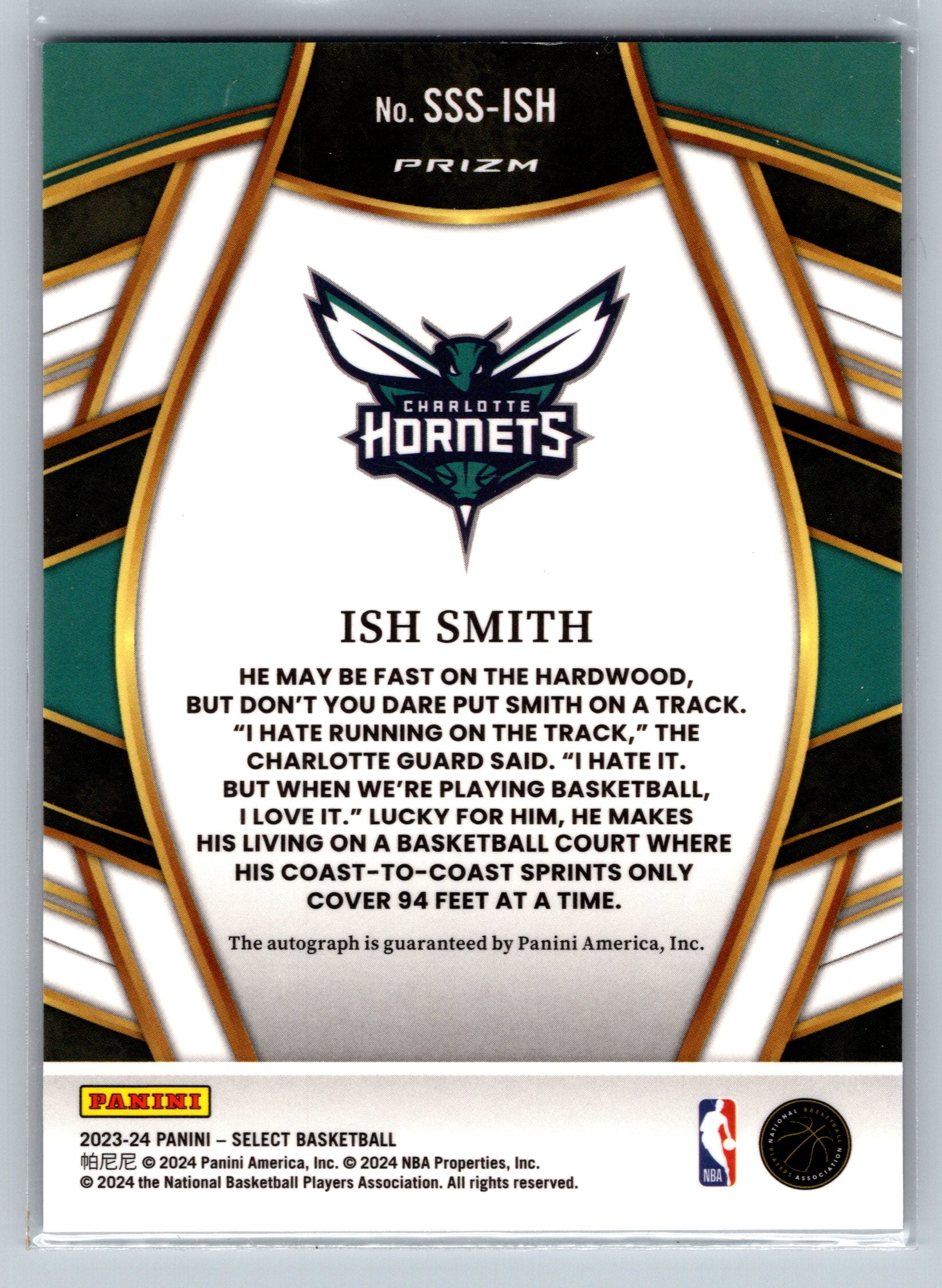 2023 Panini Select Ish Smith Holo Autograph #SSS-ISH