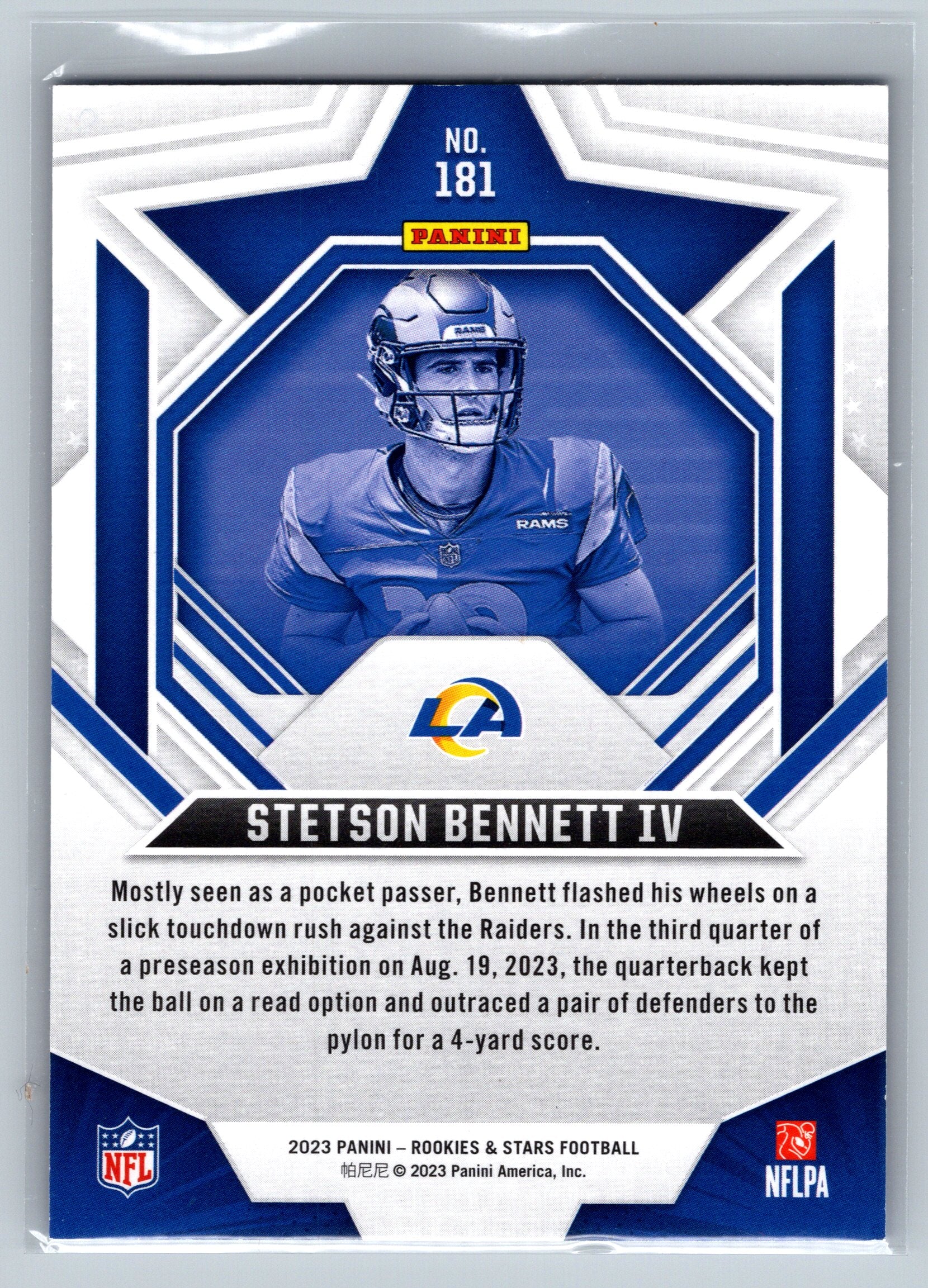 2023 Panini Rookies & Stars Stetson Bennett IV True Blue /49 #181