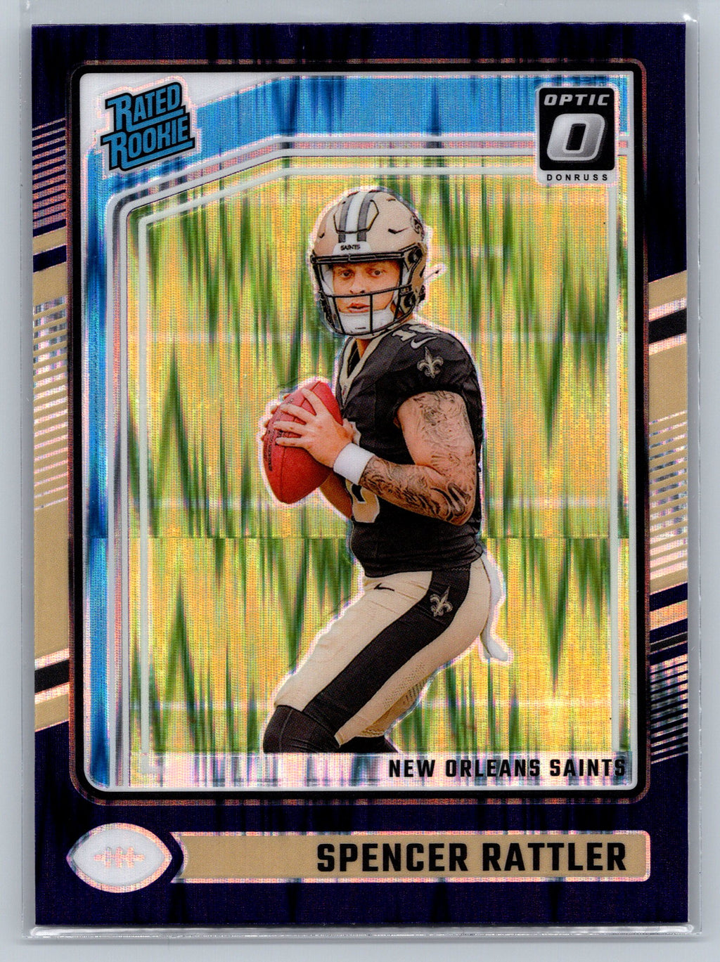 2024 Panini Optic Spencer Rattler Purple Shock Rookie Card #289