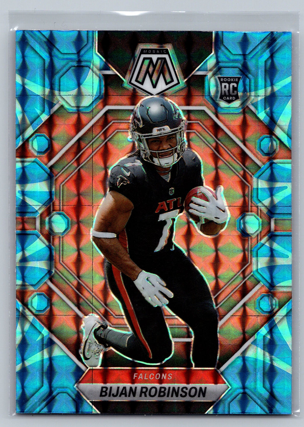 2023 Panini Mosaic Bijan Robinson Blue Reactive Rookie Card #284