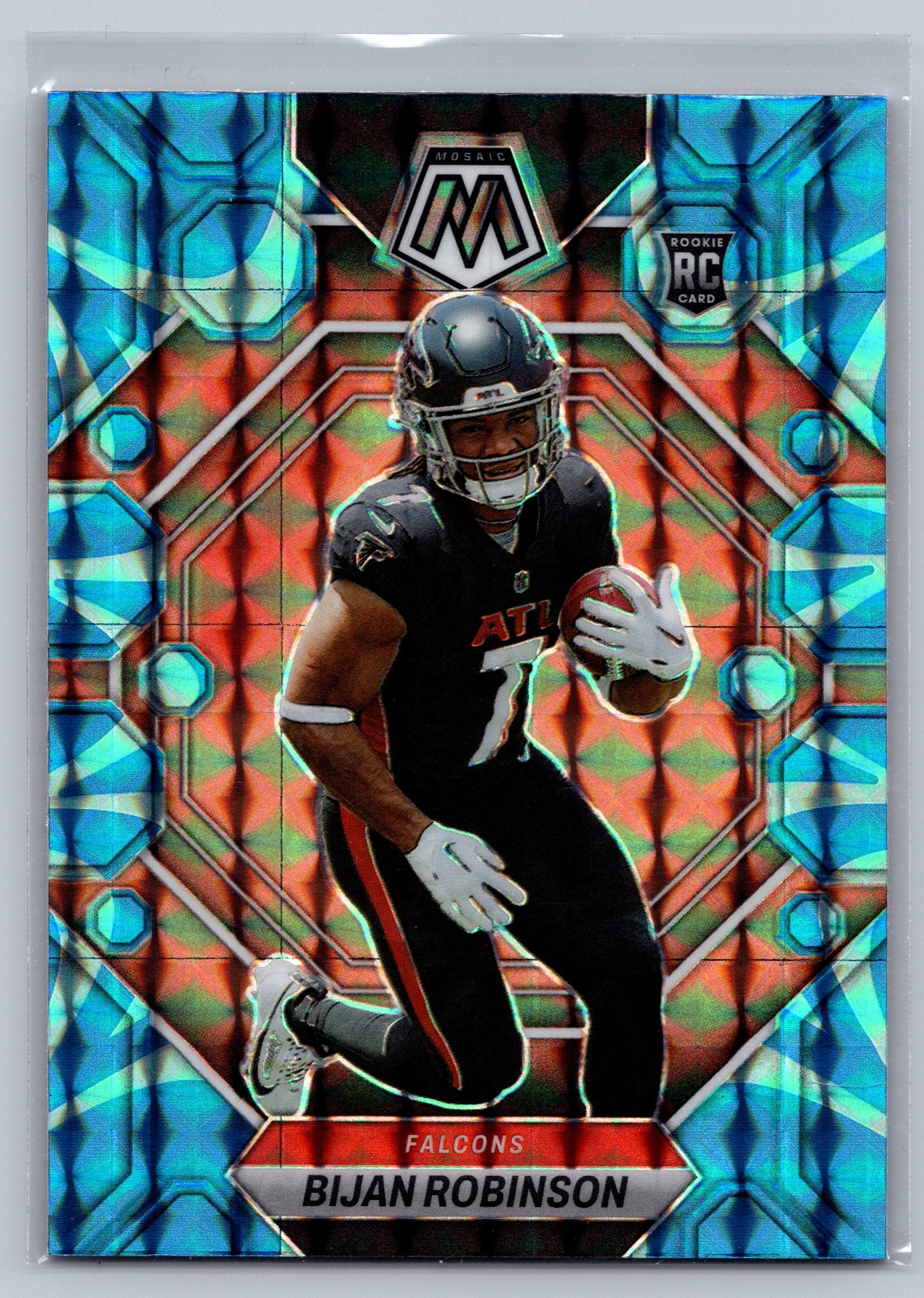 2023 Panini Mosaic Bijan Robinson Blue Reactive Rookie Card #284