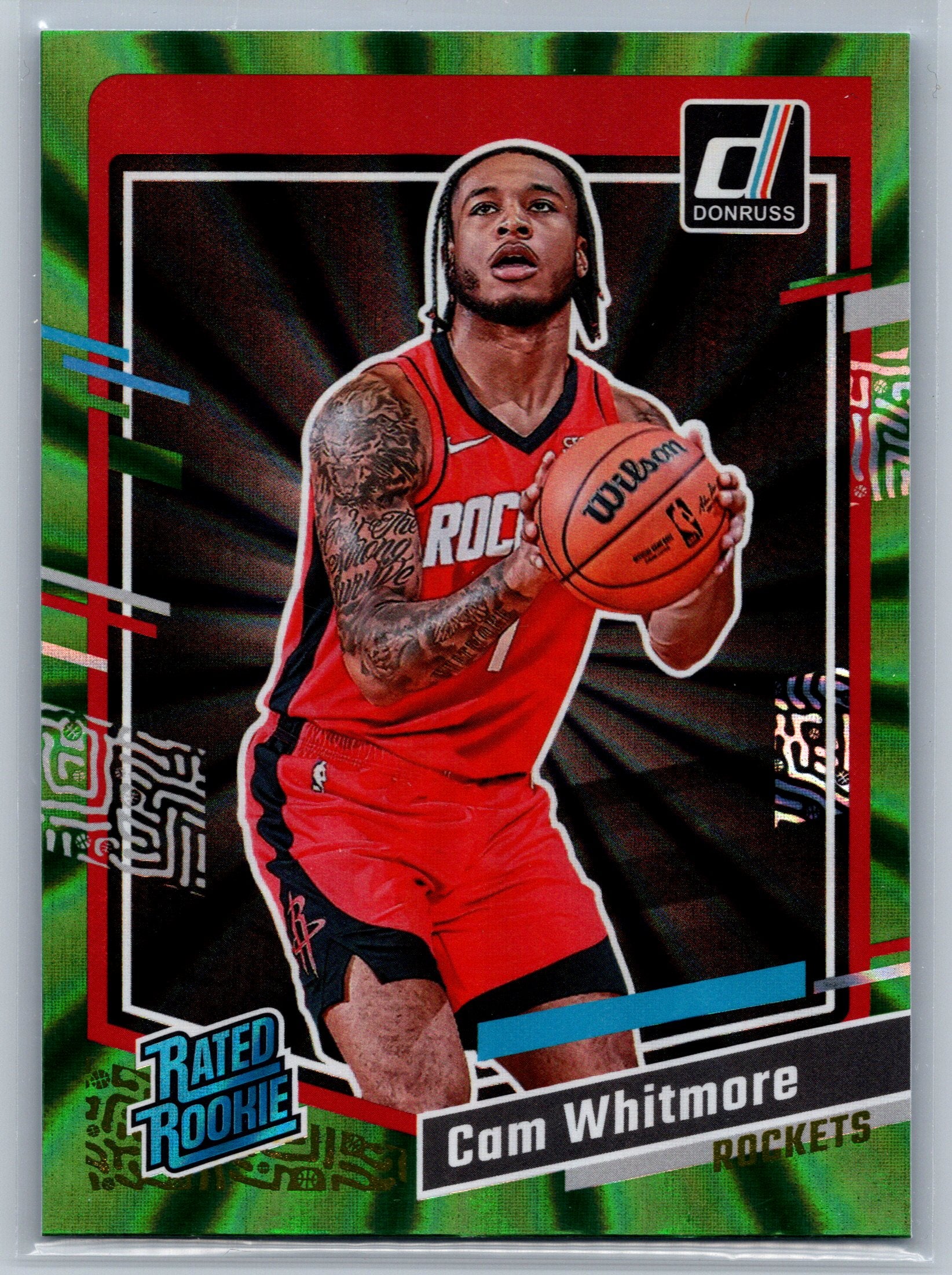 2023 Panini Donruss Cam Whitmore Green Lazer Rookie Card #211