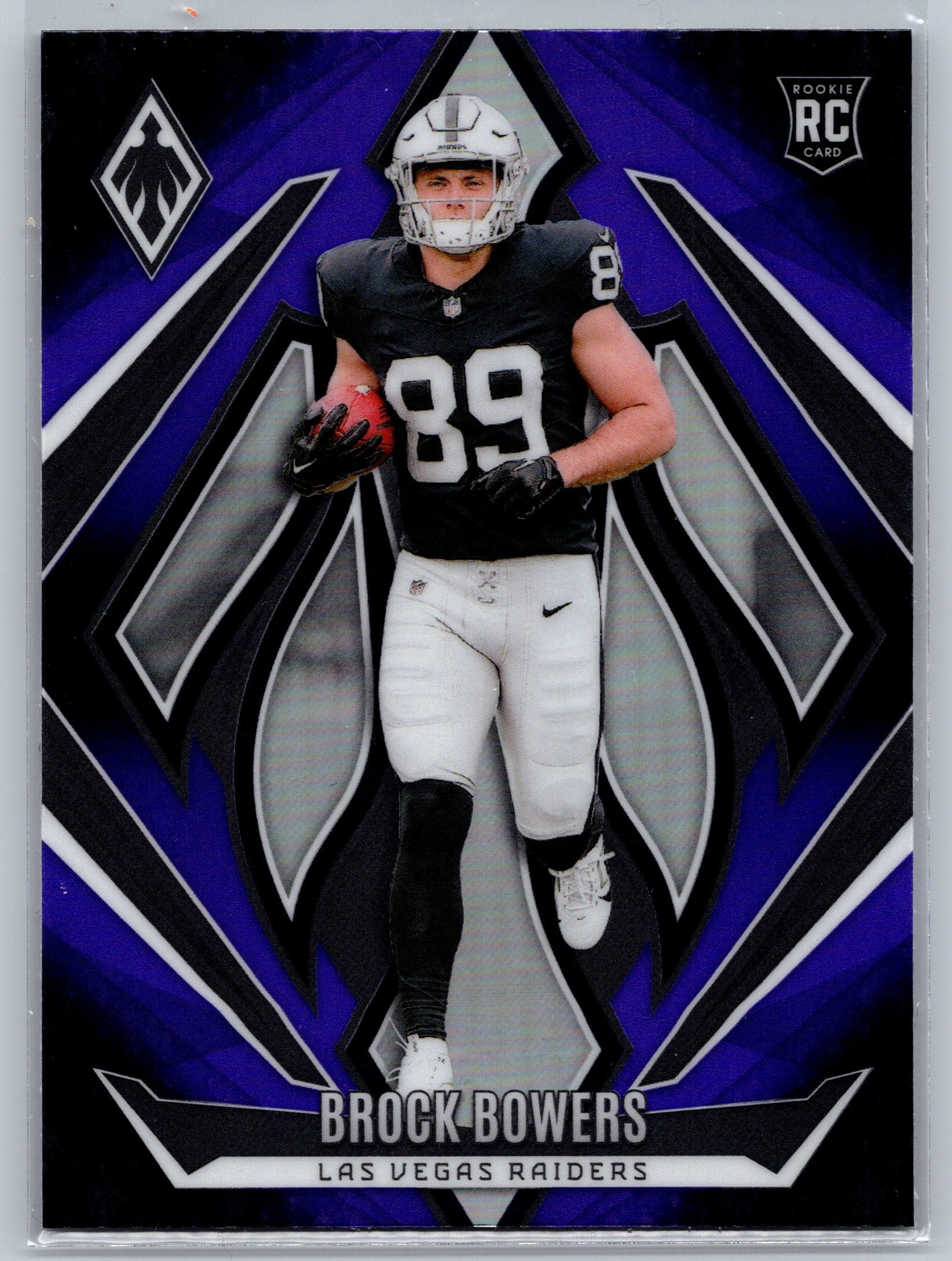 2024 Panini Phoenix Brock Bowers Purple Rookie Card #165