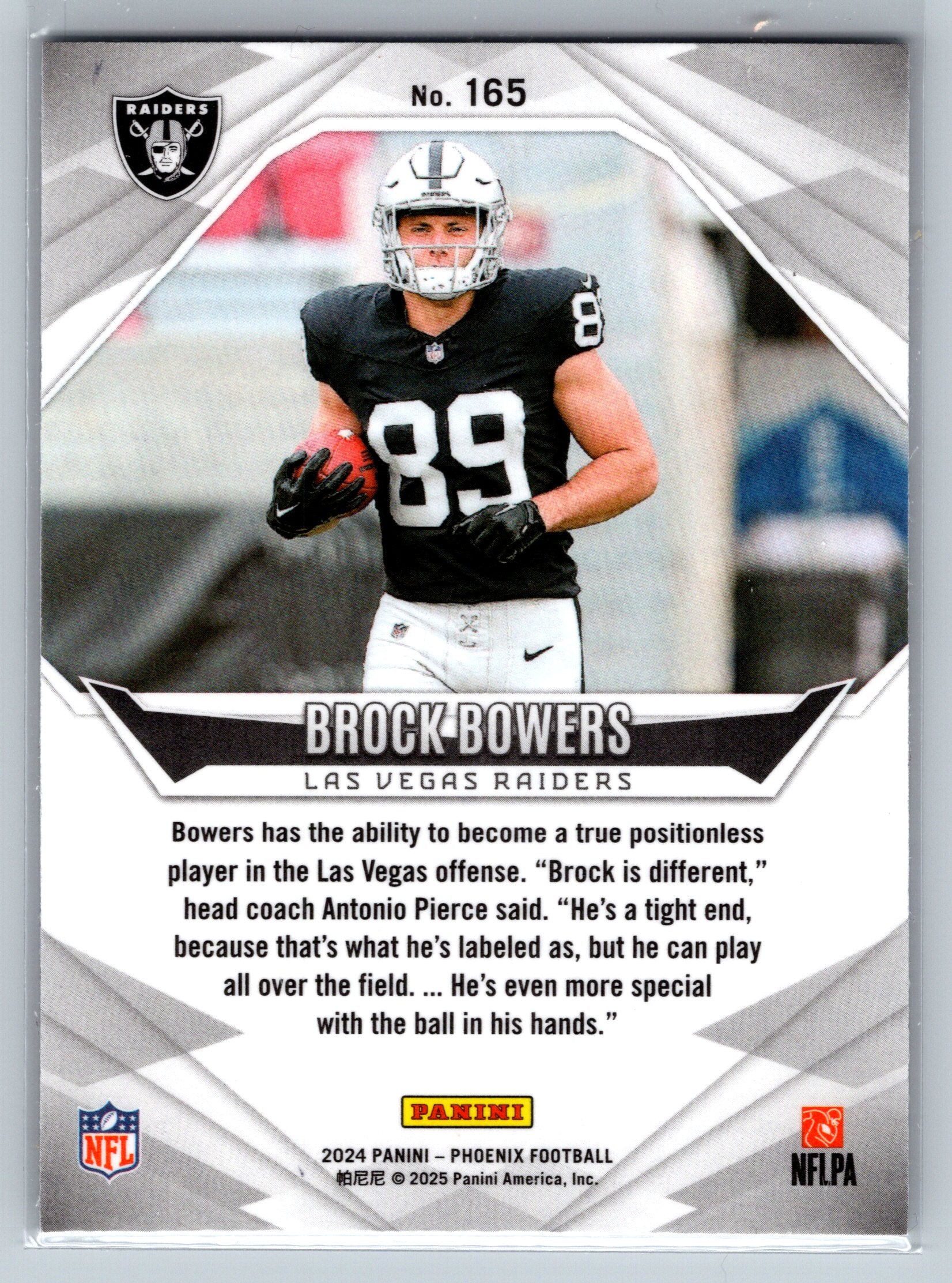 2024 Panini Phoenix Brock Bowers Purple Rookie Card #165